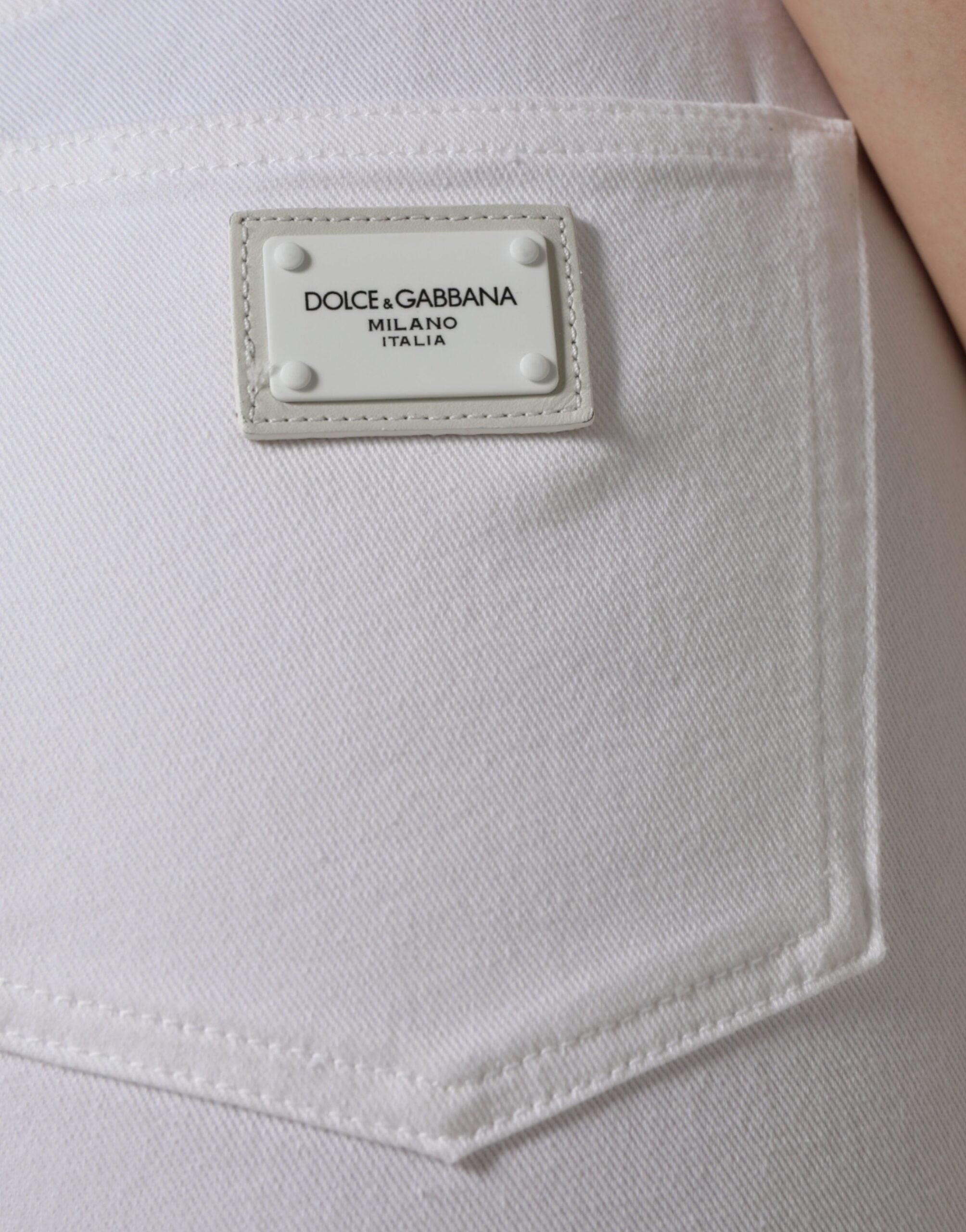Dolce & Gabbana White AUDREY Cotton Logo Skinny Denim Jeans Dolce & Gabbana