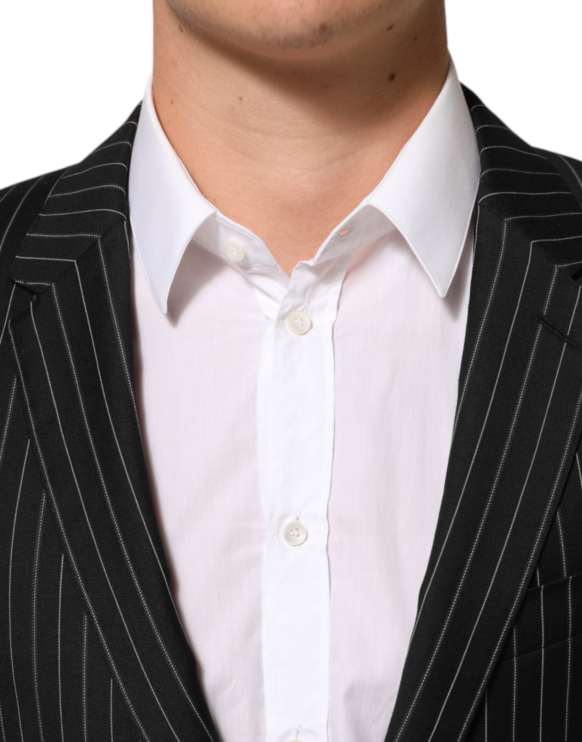 Dolce & Gabbana Black Stripes MARTINI 1 Button Suit Blazer Dolce & Gabbana