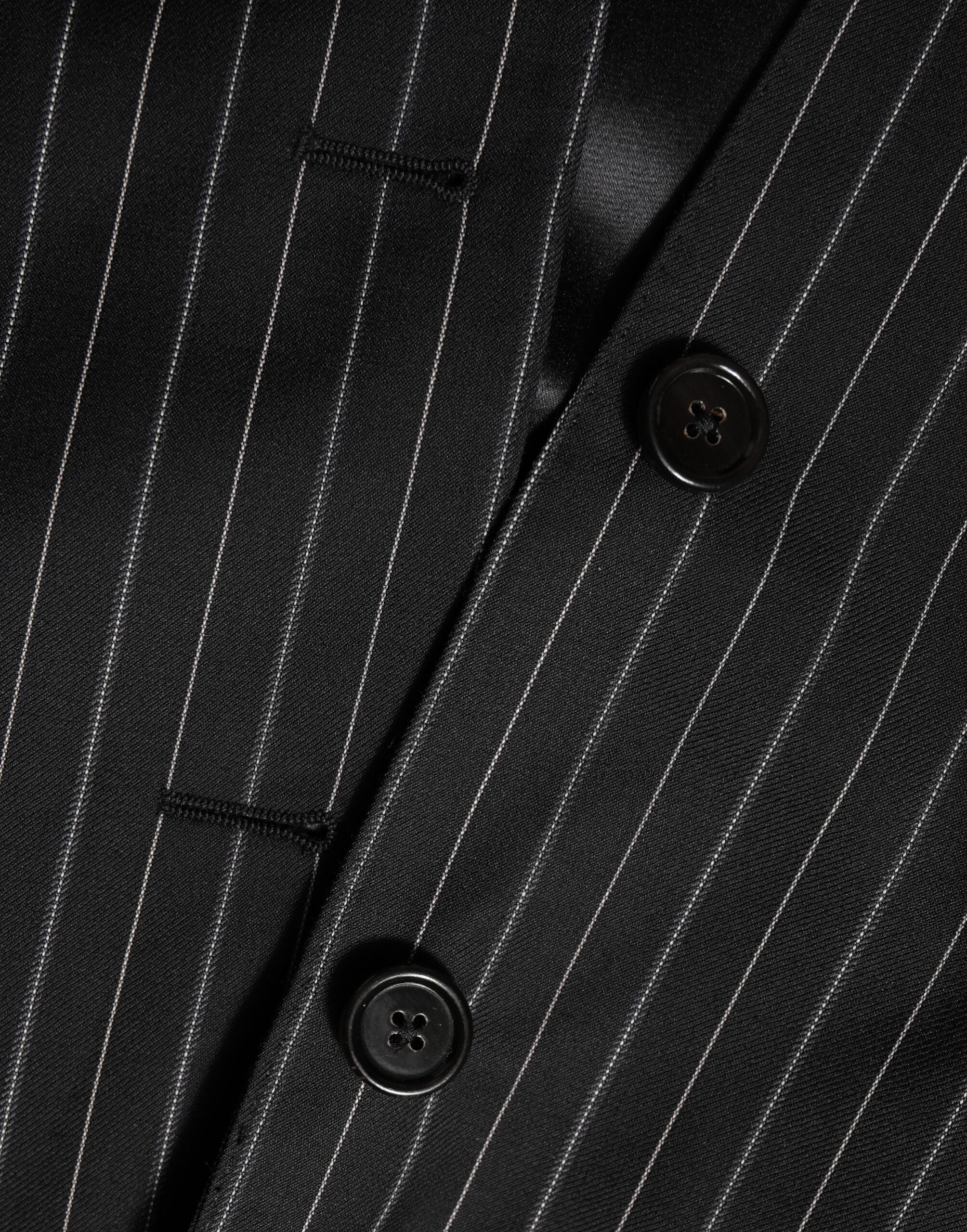 Dolce & Gabbana Black Stripes MARTINI 1 Button Suit Blazer Dolce & Gabbana