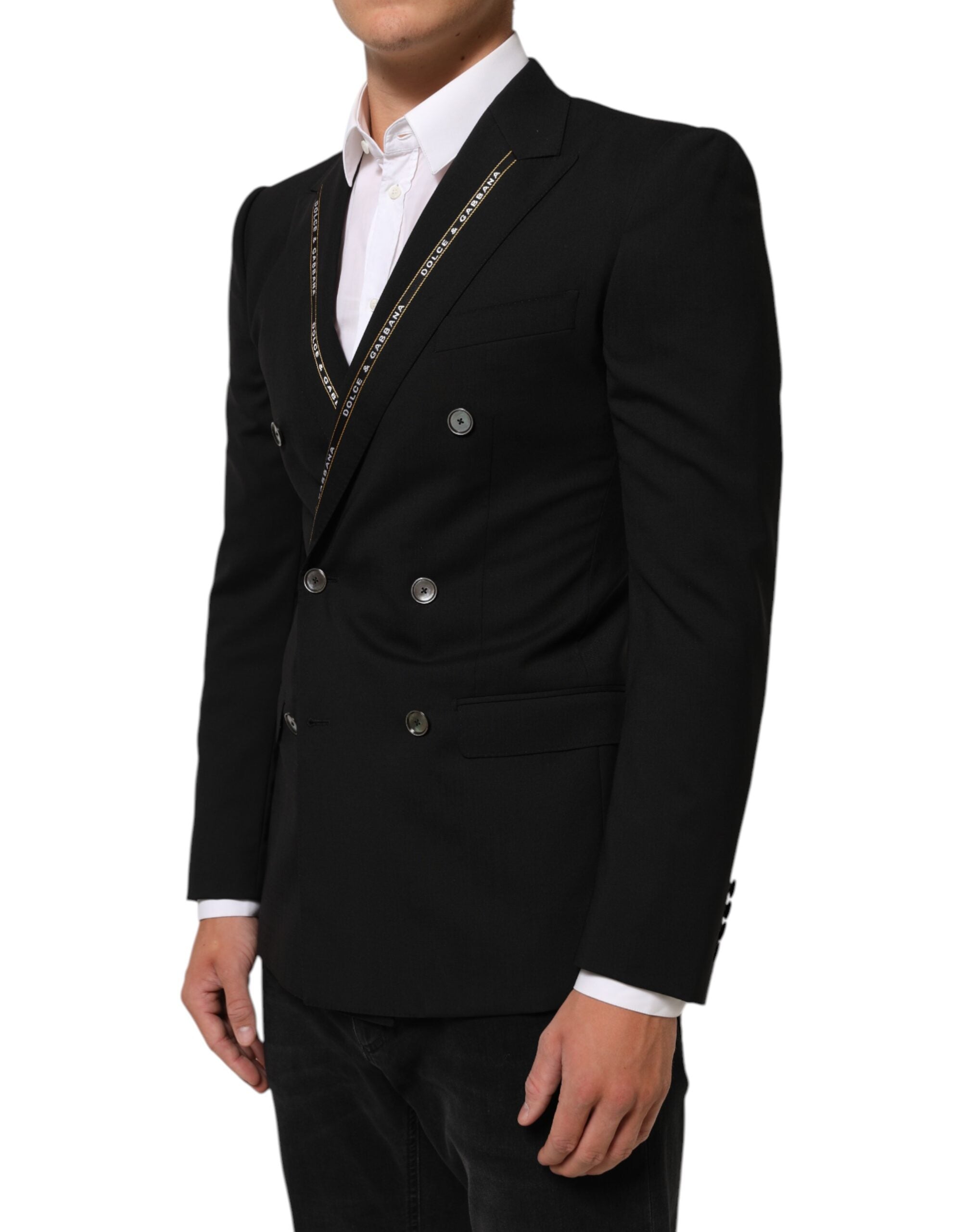 Dolce & Gabbana Black SICILIA Double Breasted Jacket Blazer Dolce & Gabbana