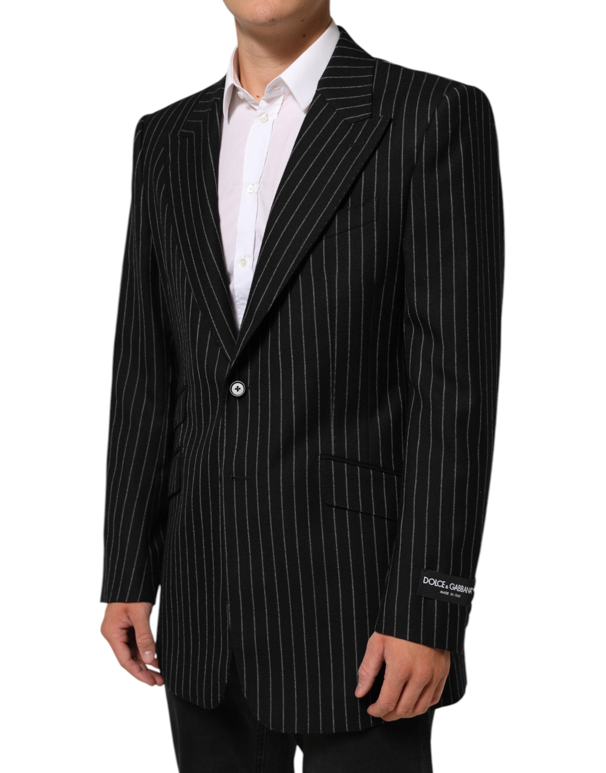 Dolce & Gabbana Black Stripes 2 Buttons Suit Jacket Blazer Dolce & Gabbana