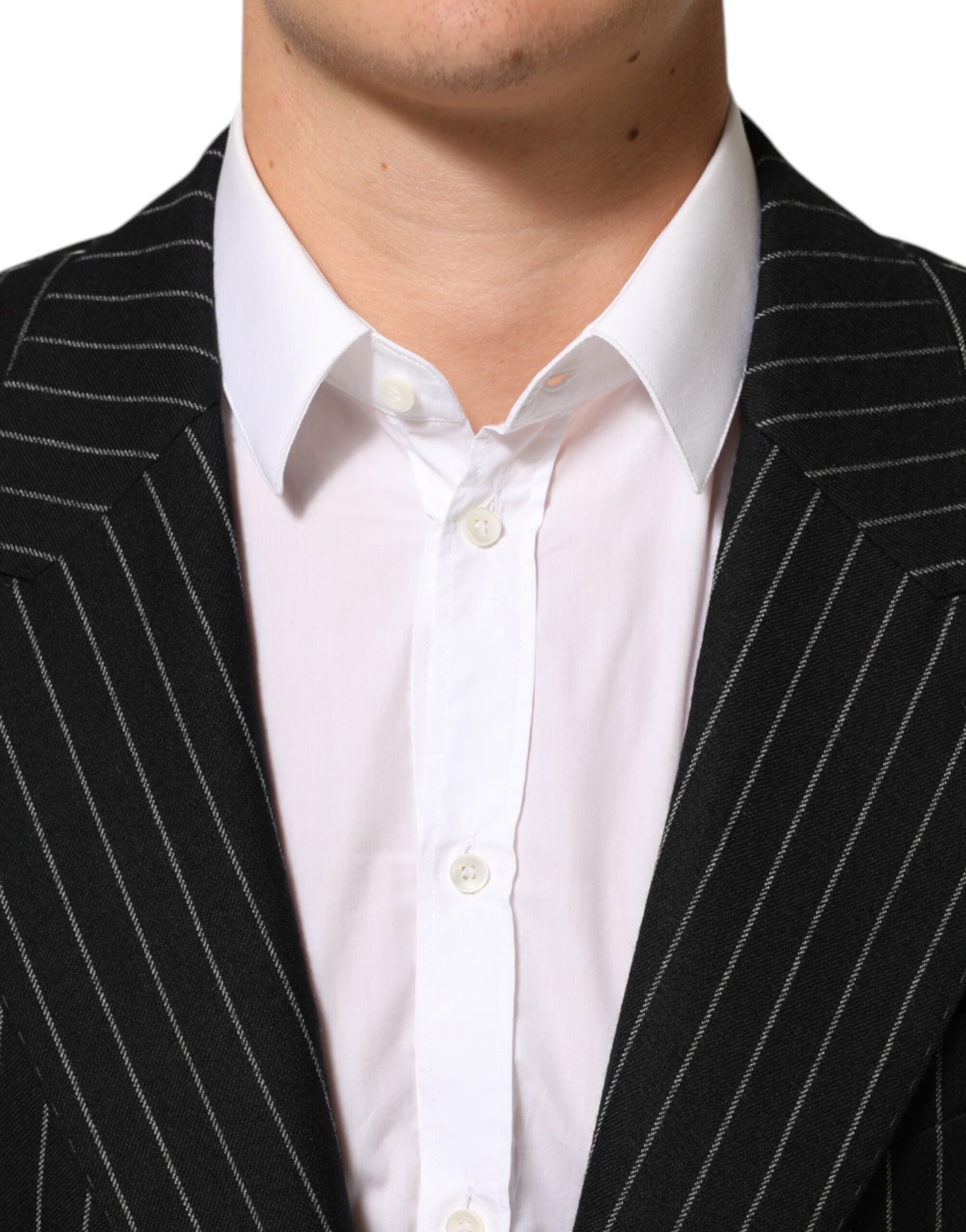 Dolce & Gabbana Black Stripes 2 Buttons Suit Jacket Blazer Dolce & Gabbana