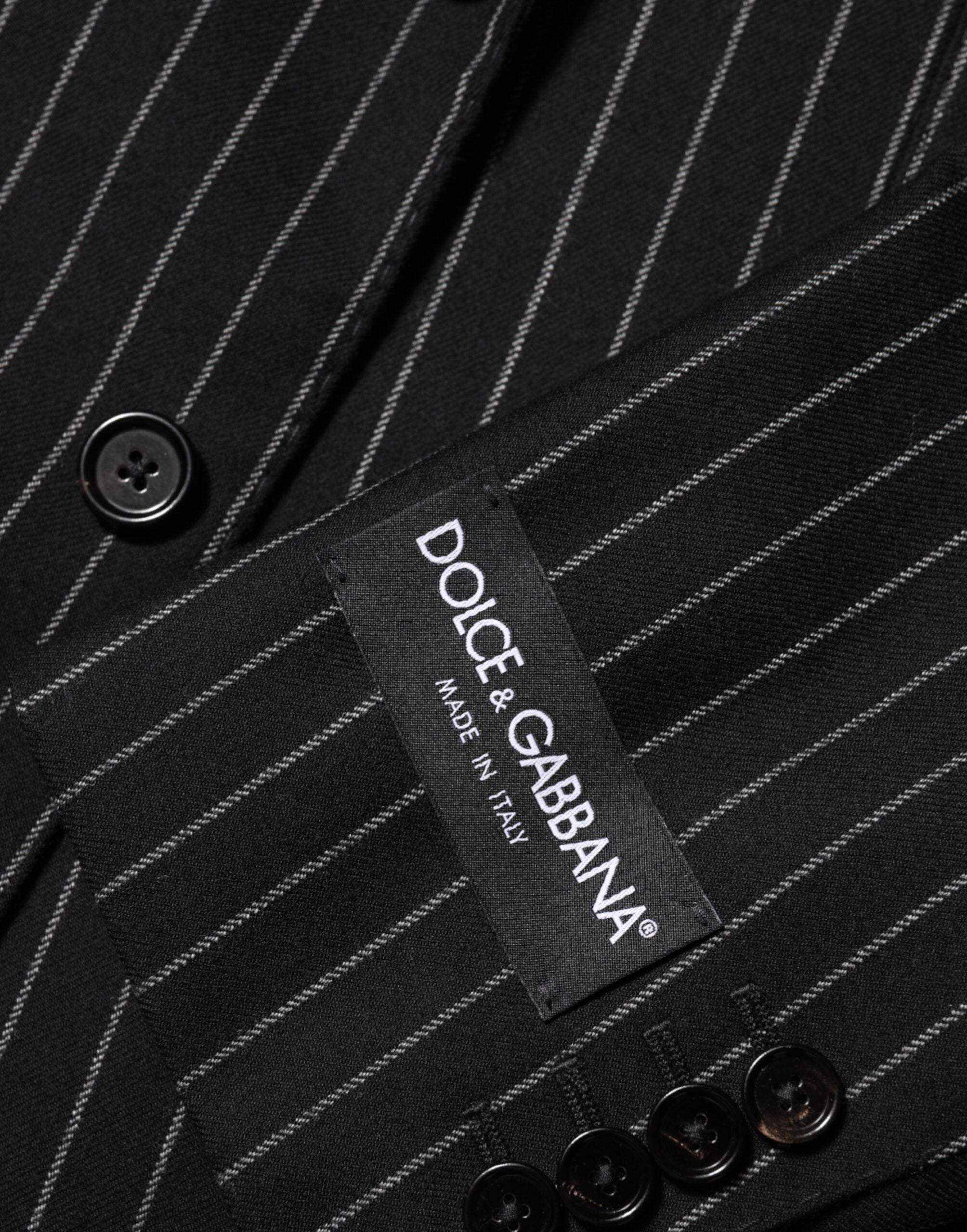 Dolce & Gabbana Black Stripes 2 Buttons Suit Jacket Blazer Dolce & Gabbana