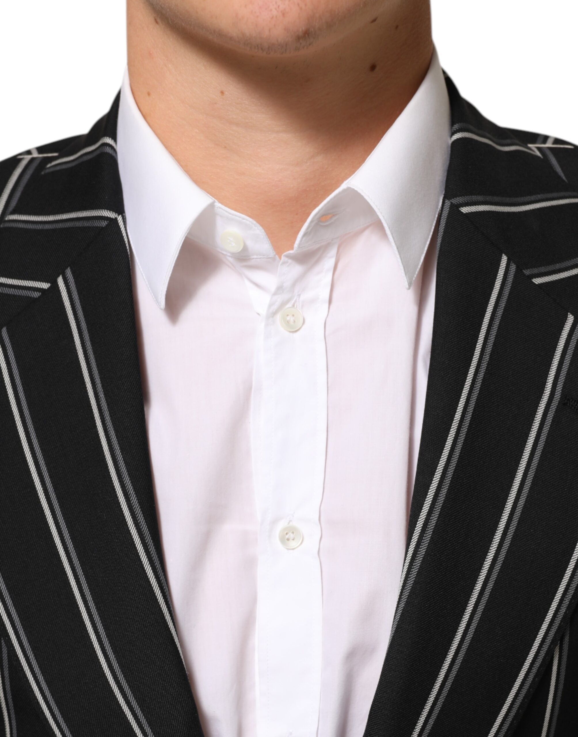 Dolce & Gabbana Black Stripes SICILIA 1 Button Suit Blazer Dolce & Gabbana
