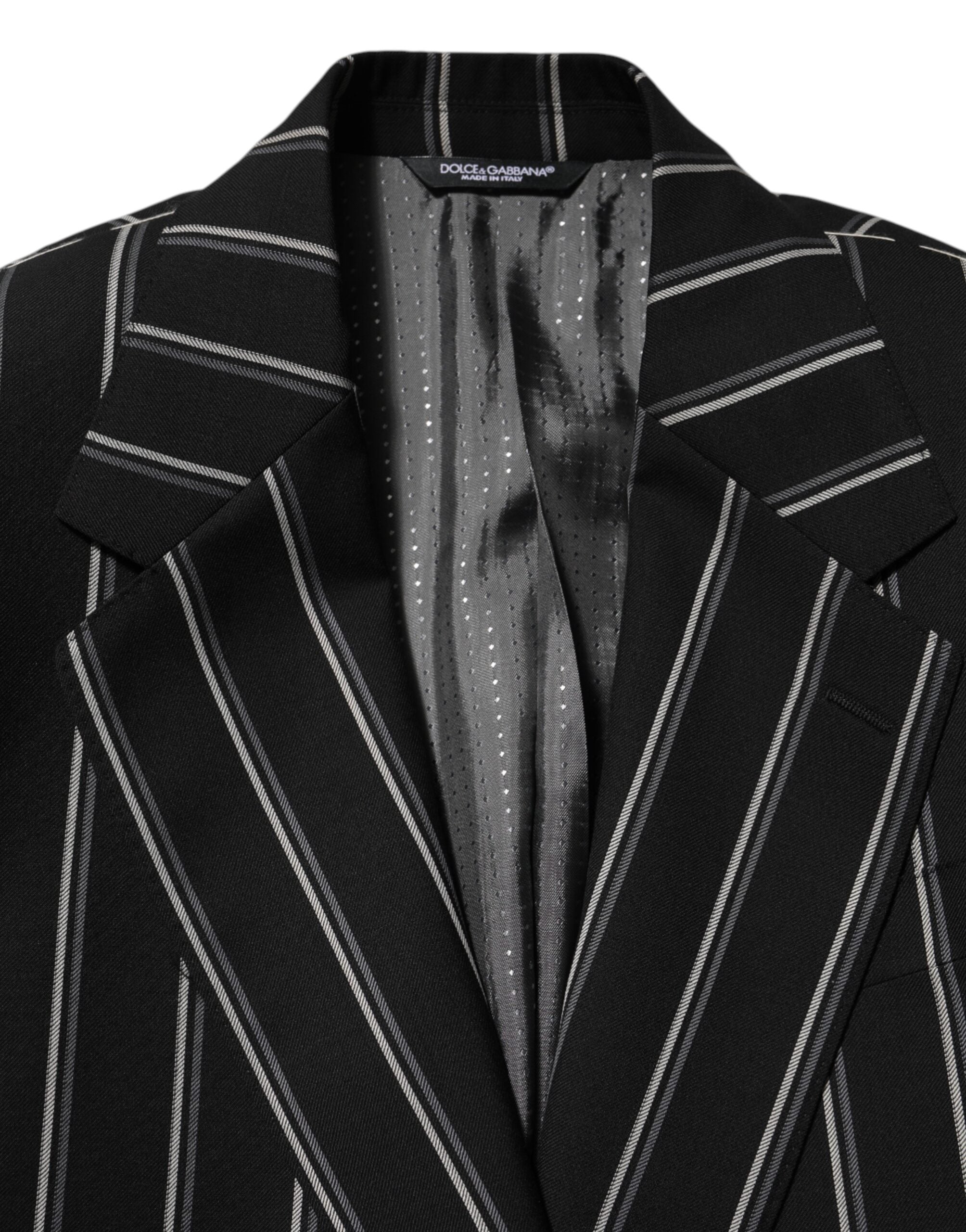 Dolce & Gabbana Black Stripes SICILIA 1 Button Suit Blazer Dolce & Gabbana