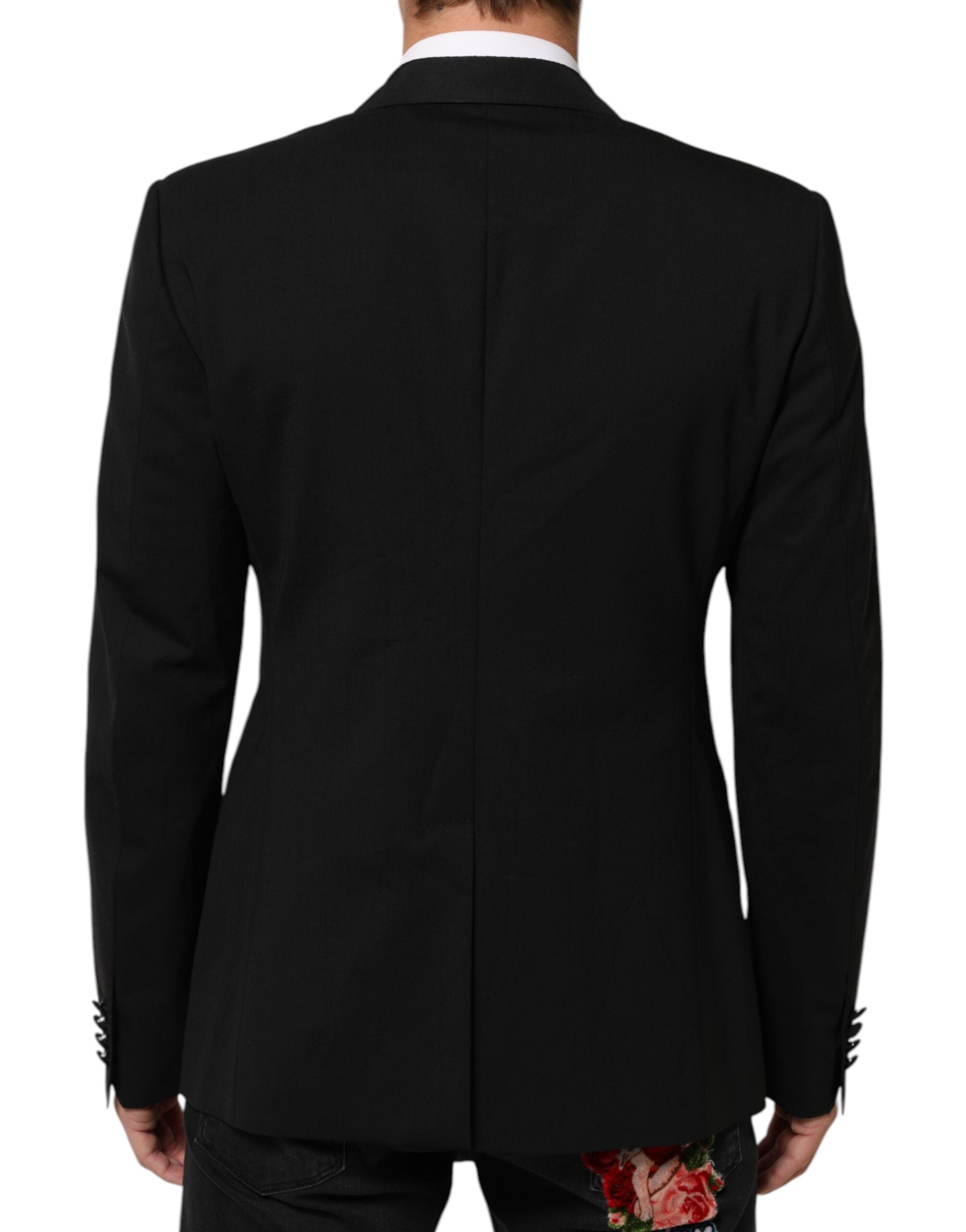 Dolce & Gabbana Black Wool 2 Buttons Suit Men Jacket Blazer Dolce & Gabbana