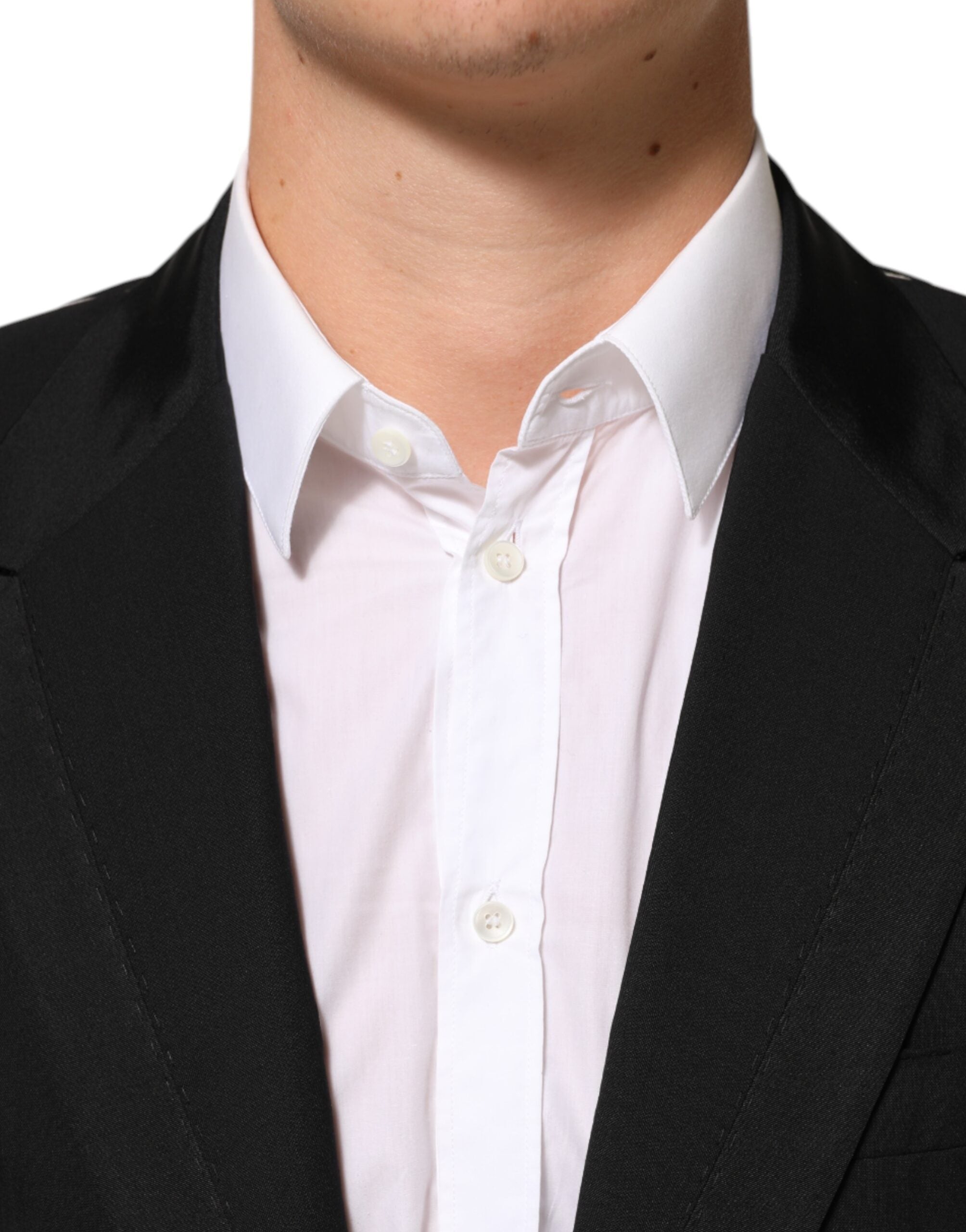 Dolce & Gabbana Black Wool 2 Buttons Suit Men Jacket Blazer Dolce & Gabbana