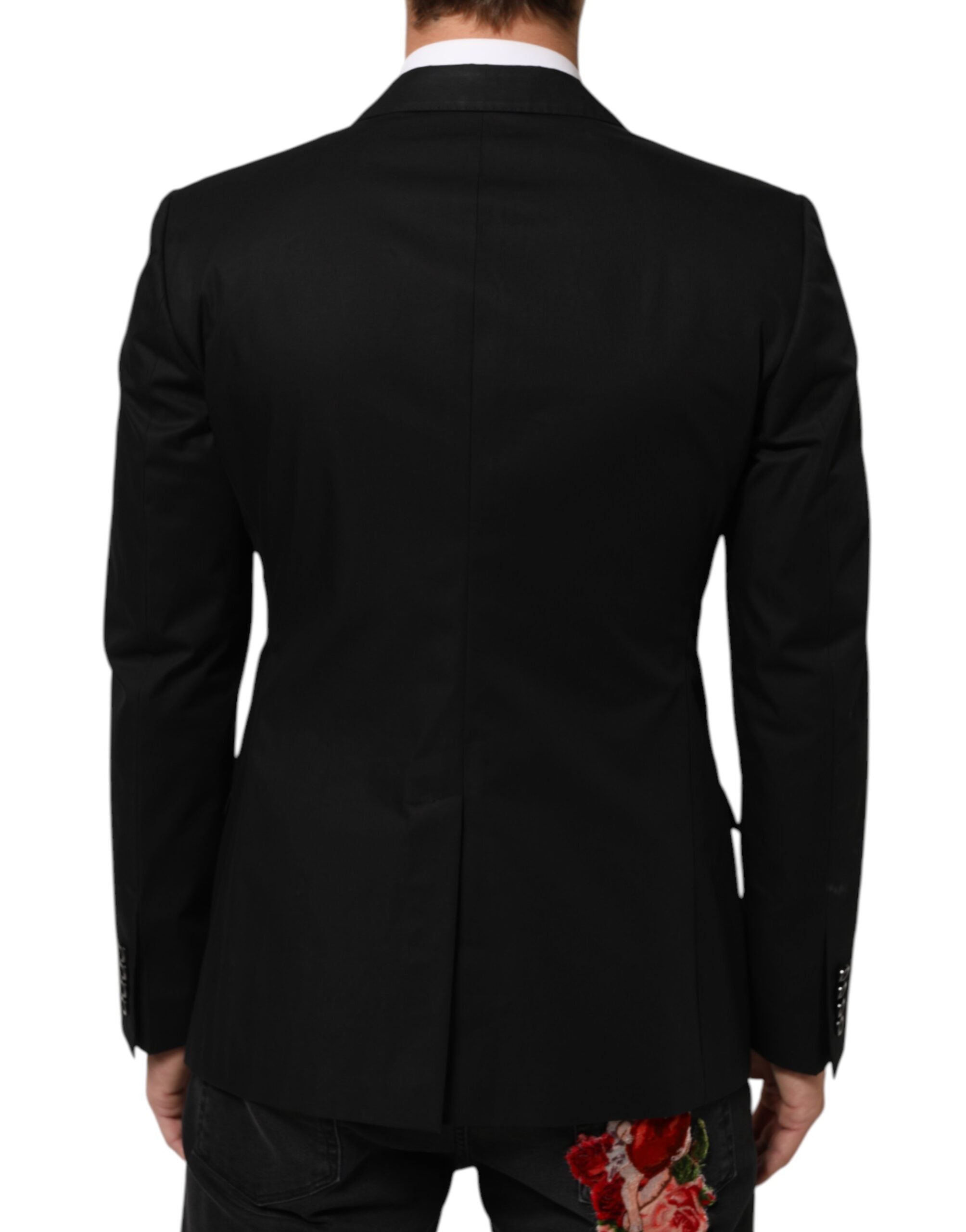 Dolce & Gabbana Black Wool 2 Buttons Suit Men Jacket Blazer Dolce & Gabbana