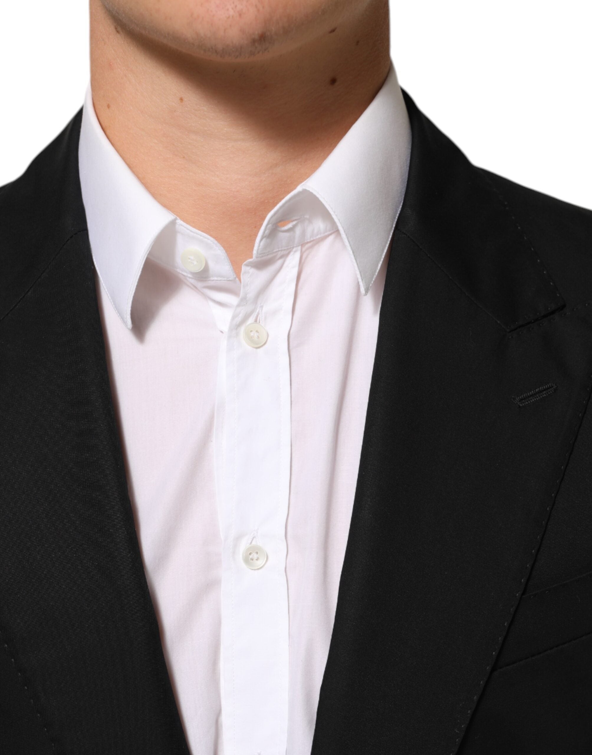 Dolce & Gabbana Black Wool 2 Buttons Suit Men Jacket Blazer Dolce & Gabbana
