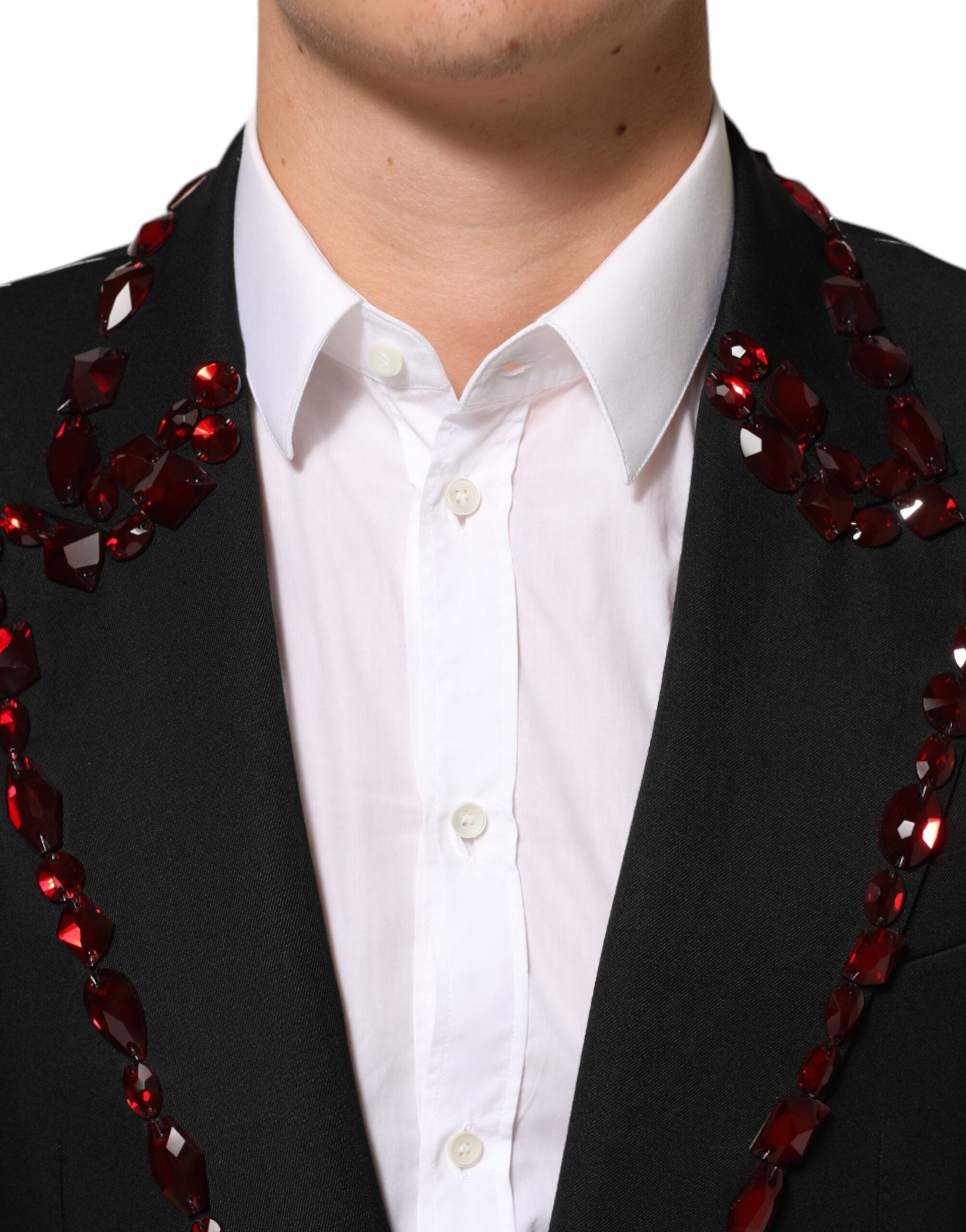 Dolce & Gabbana Black SICILIA Crystal Embellished Men Blazer Dolce & Gabbana