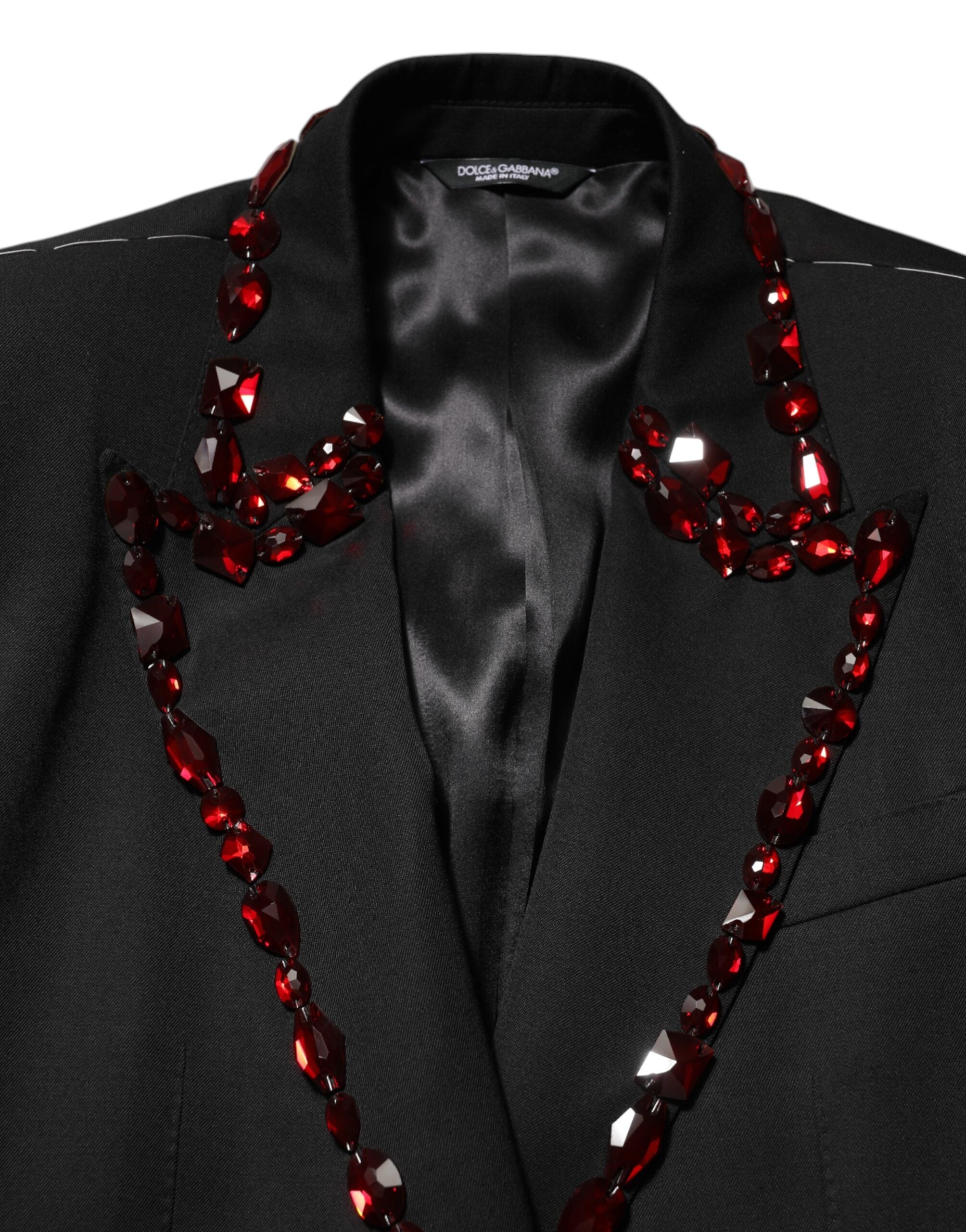 Dolce & Gabbana Black SICILIA Crystal Embellished Men Blazer Dolce & Gabbana