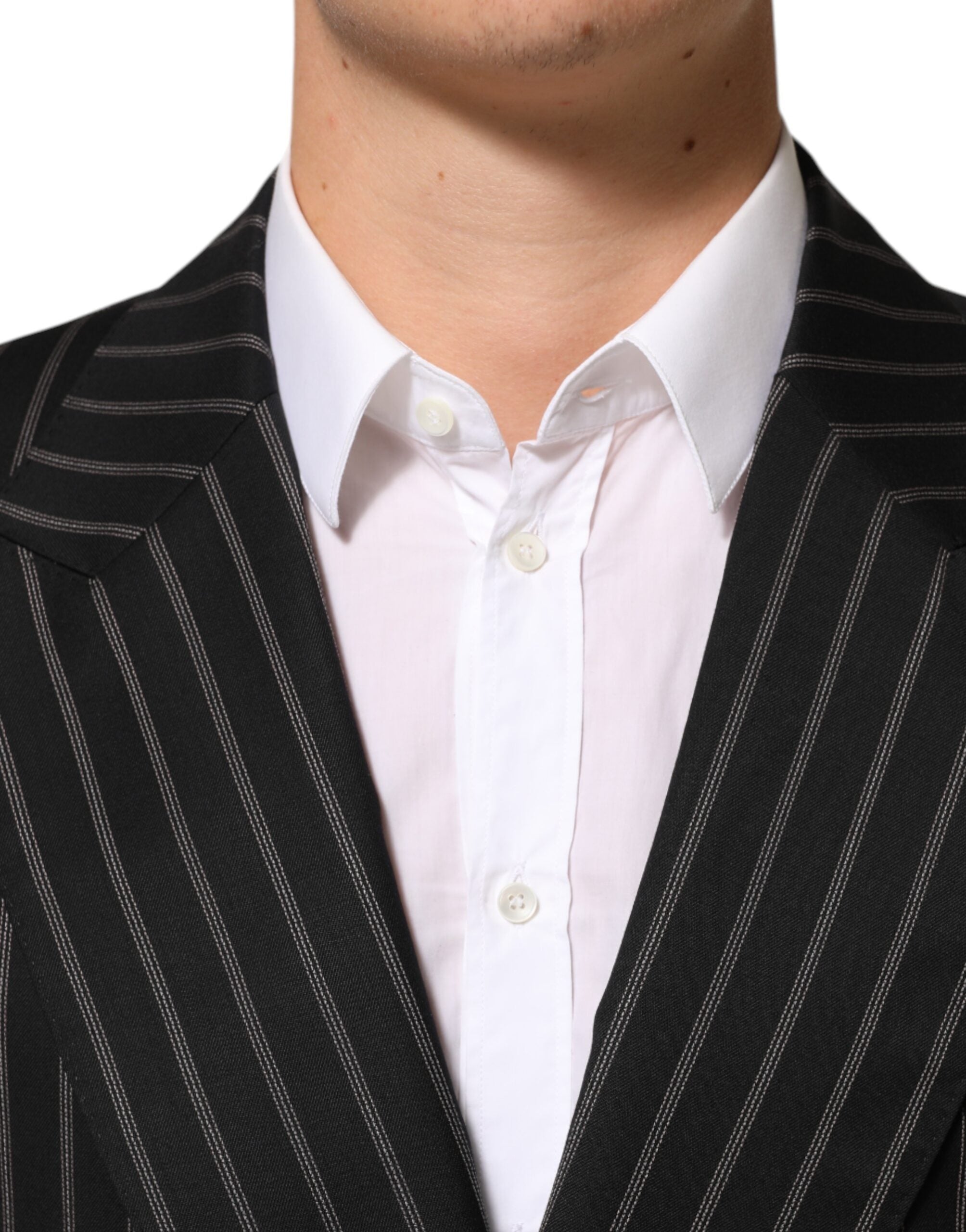 Dolce & Gabbana Black Stripes SICILIA 1 Button Suit Blazer Dolce & Gabbana