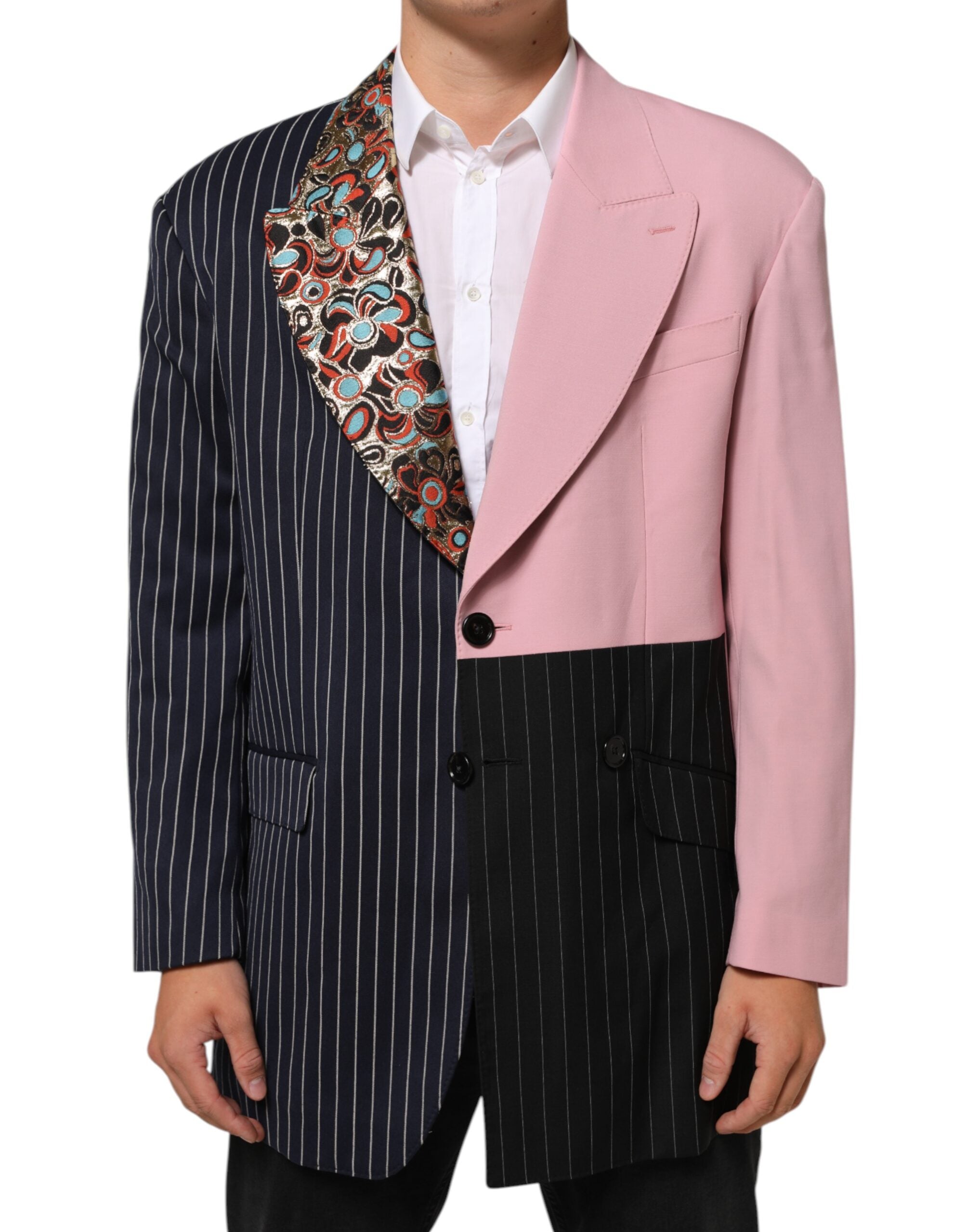 Dolce & Gabbana Multicolor Patchwork Single Breasted Jacket Blazer Dolce & Gabbana