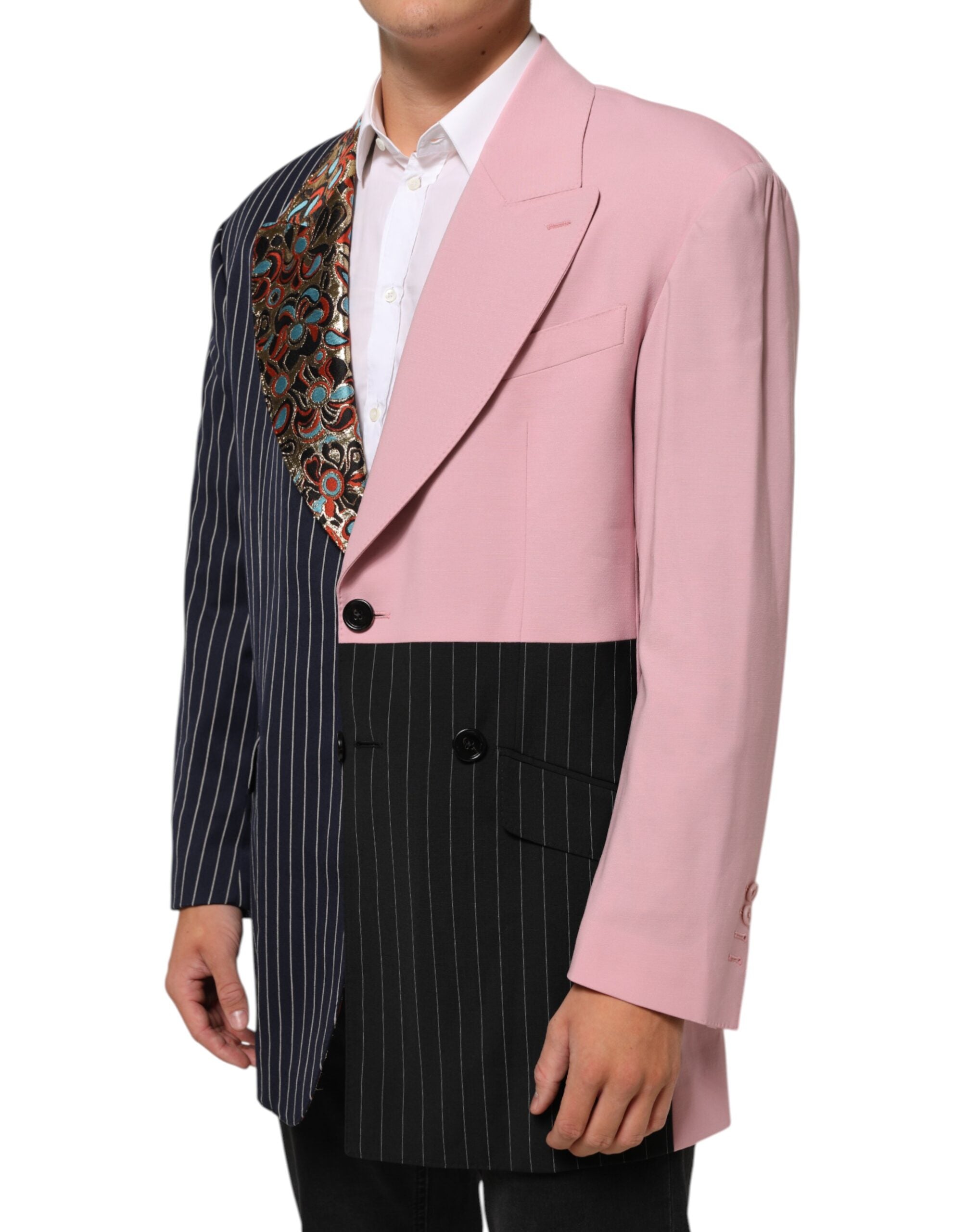 Dolce & Gabbana Multicolor Patchwork Single Breasted Jacket Blazer Dolce & Gabbana