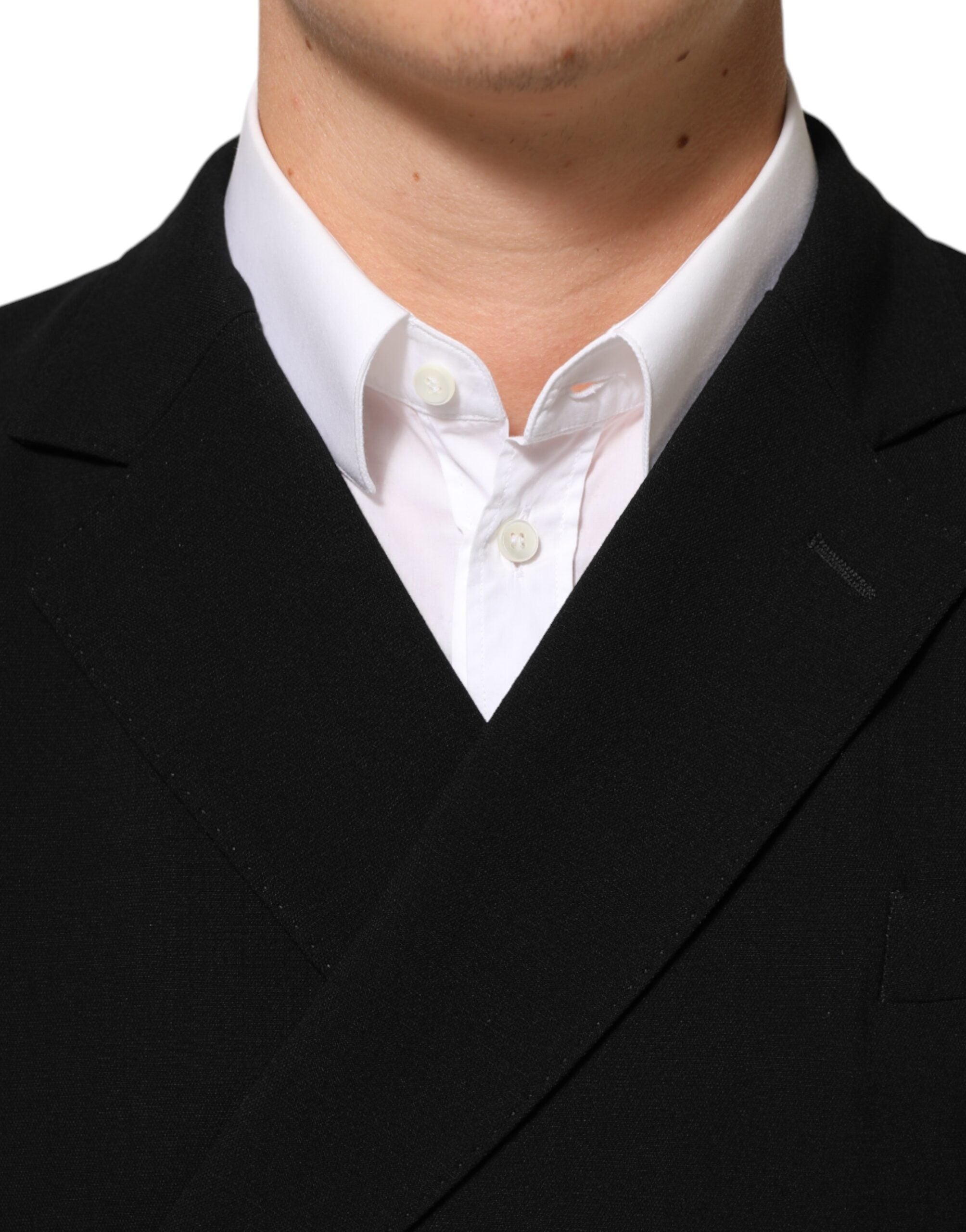 Dolce & Gabbana Black Wool Double Breasted Men Jacket Blazer Dolce & Gabbana