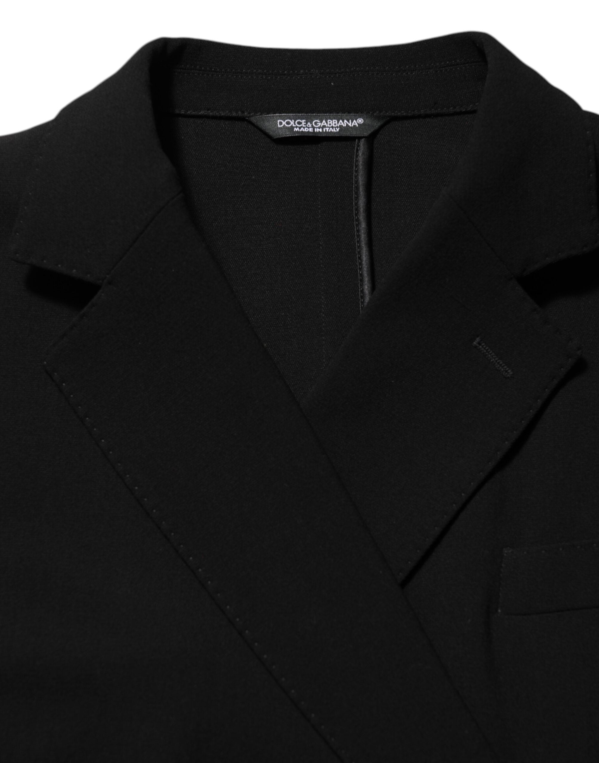 Dolce & Gabbana Black Wool Double Breasted Men Jacket Blazer Dolce & Gabbana