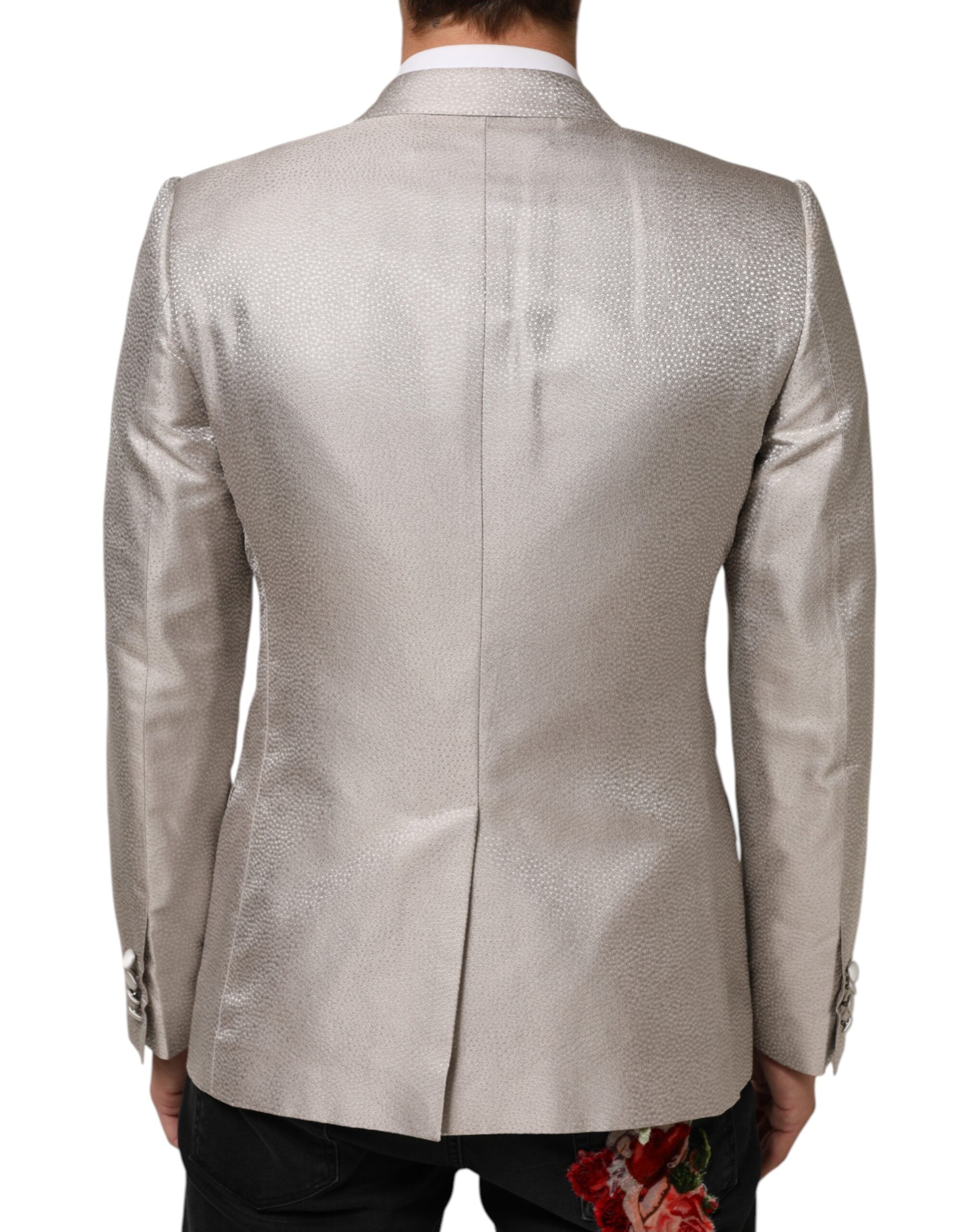 Dolce & Gabbana Beige MARTINI Double-Breasted Suit Blazer Dolce & Gabbana