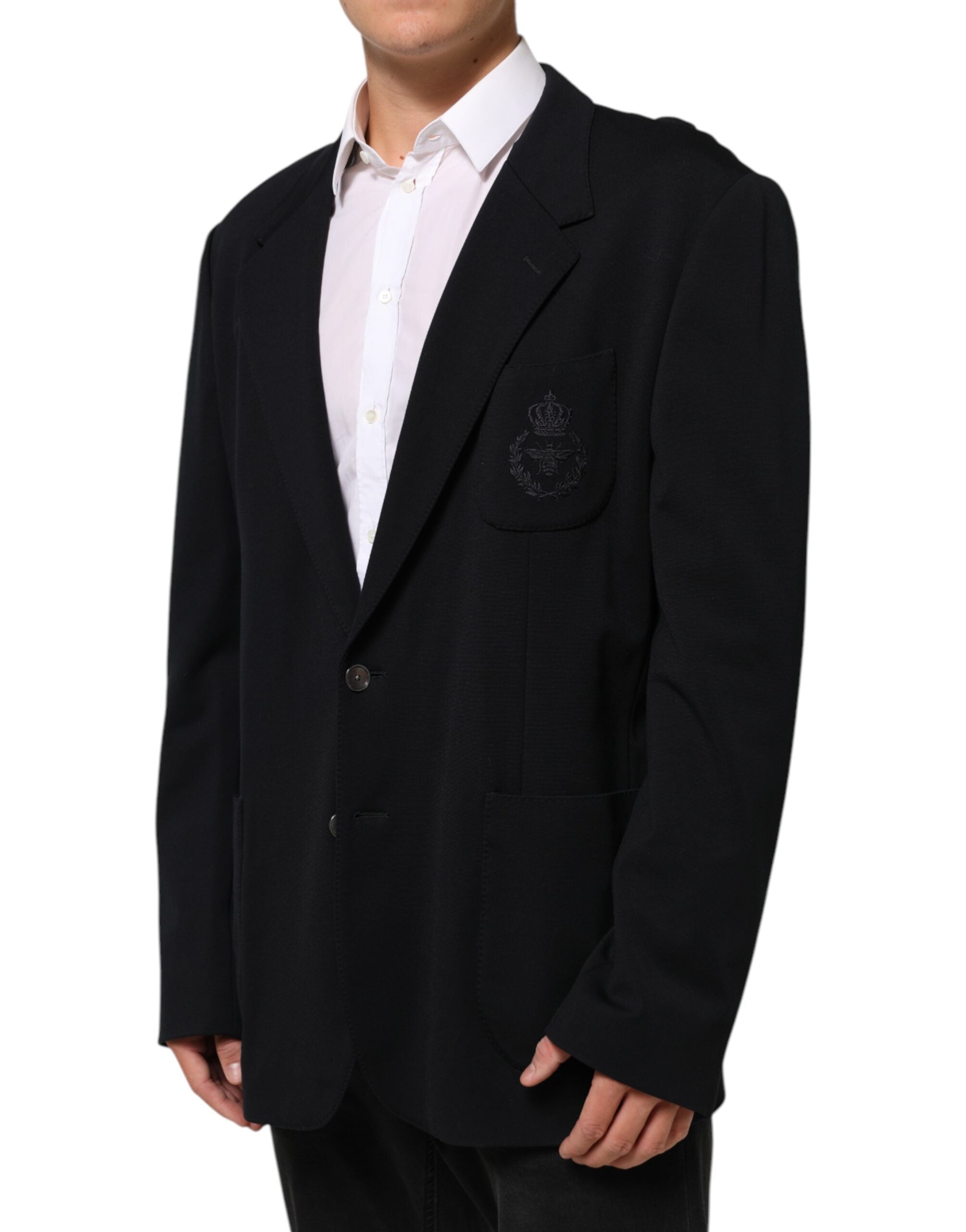 Dolce & Gabbana Black Viscose 2 Buttons Suit Jacket Blazer Dolce & Gabbana