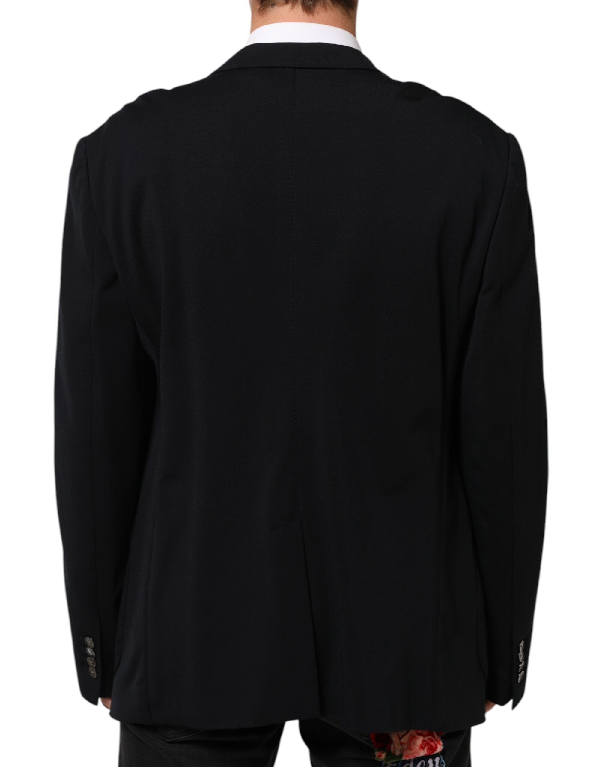 Dolce & Gabbana Black Viscose 2 Buttons Suit Jacket Blazer Dolce & Gabbana