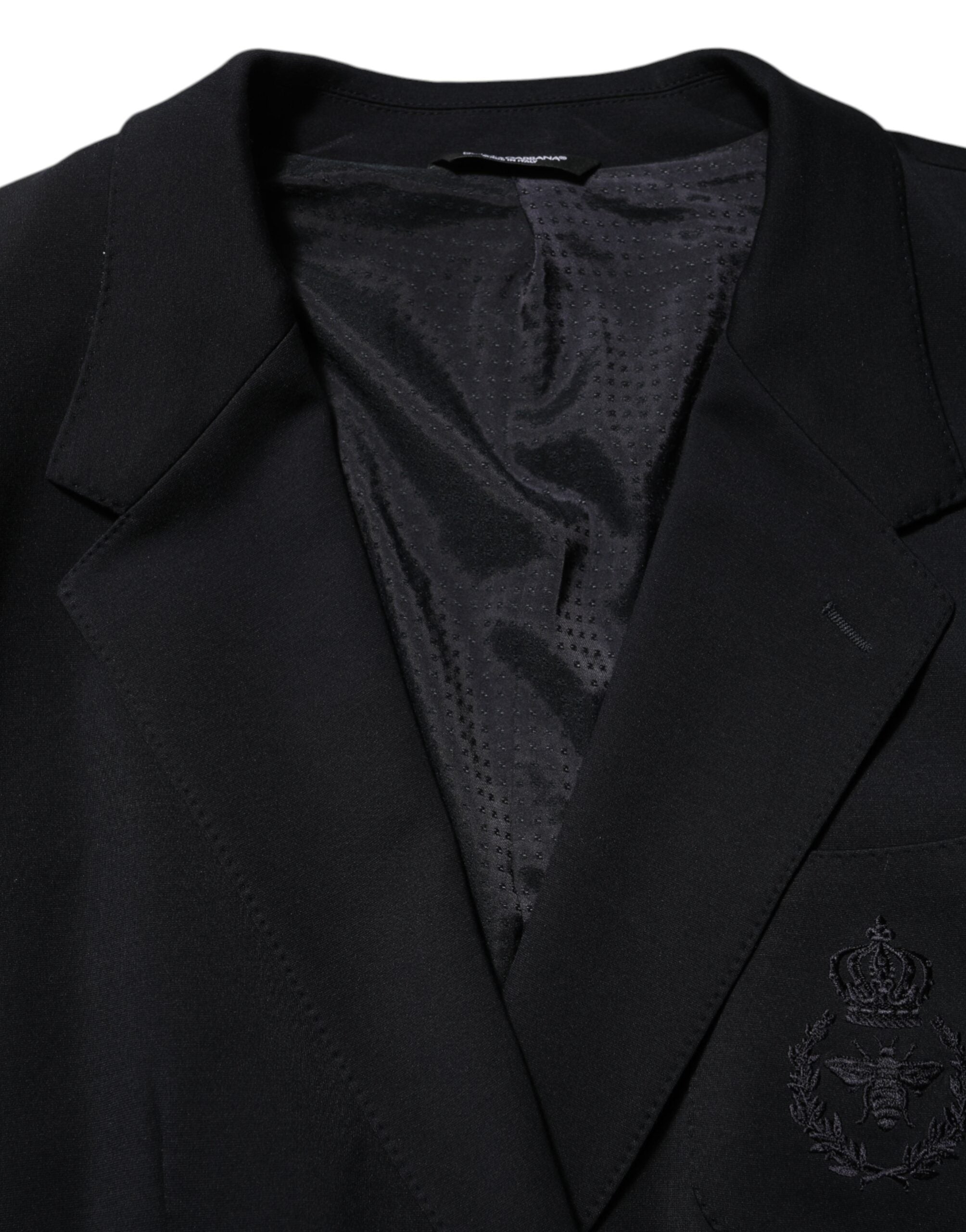 Dolce & Gabbana Black Viscose 2 Buttons Suit Jacket Blazer Dolce & Gabbana
