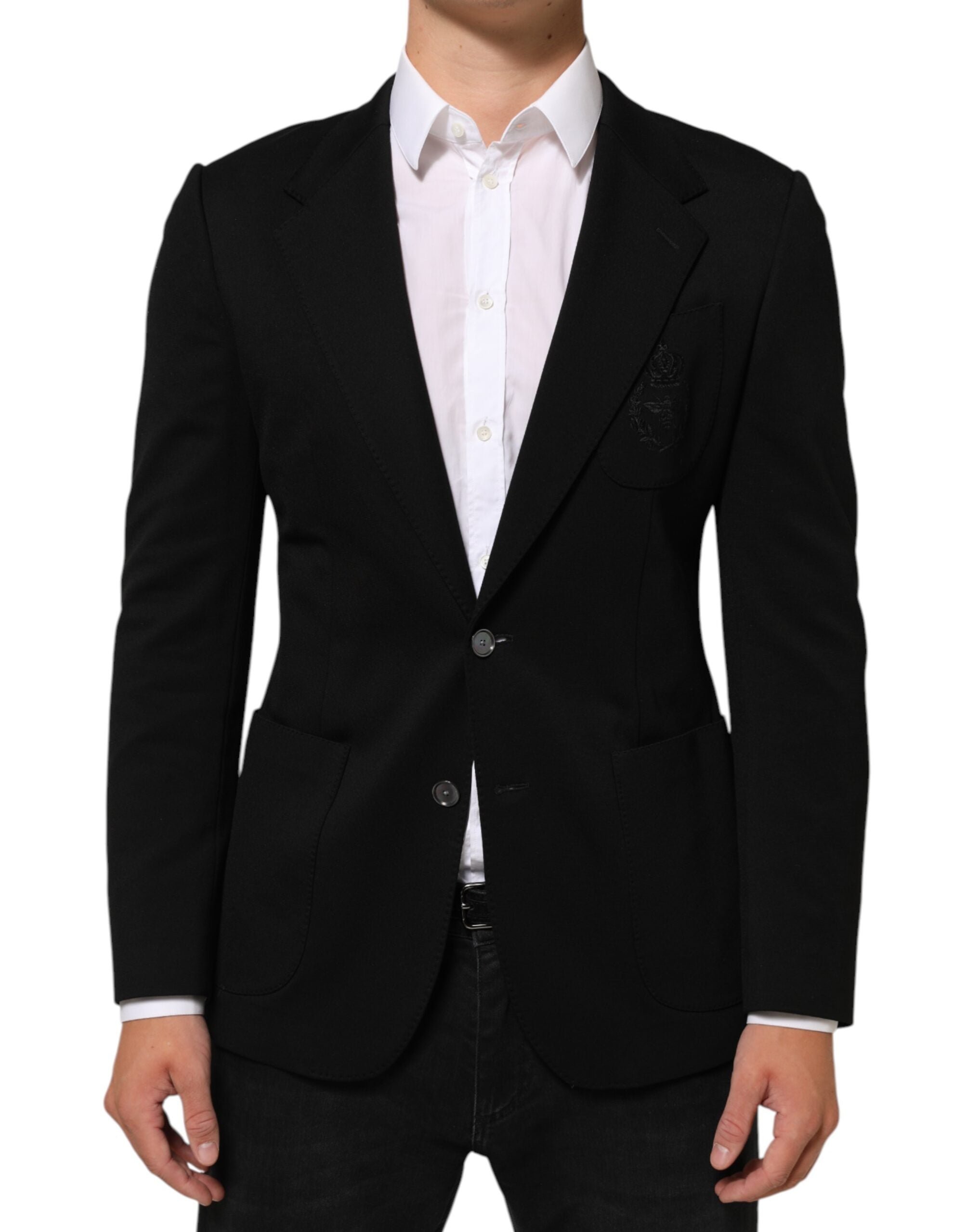 Dolce & Gabbana Black Viscose 2 Buttons Suit Jacket Blazer Dolce & Gabbana