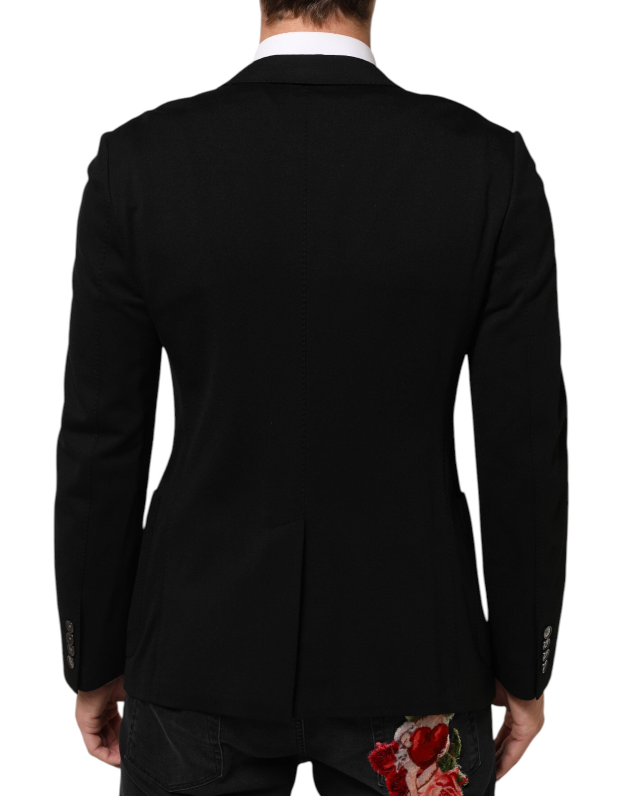 Dolce & Gabbana Black Viscose 2 Buttons Suit Jacket Blazer Dolce & Gabbana