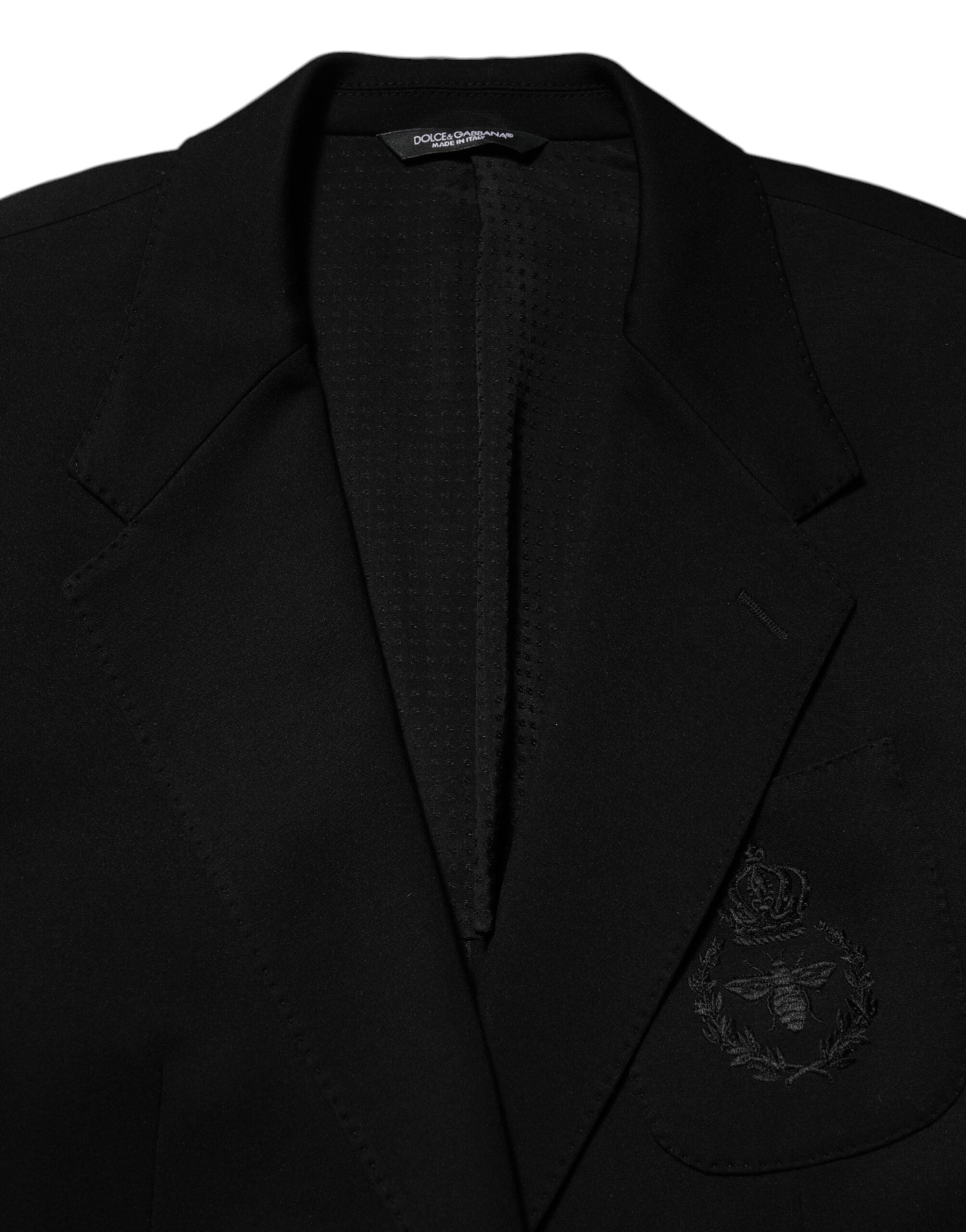 Dolce & Gabbana Black Viscose 2 Buttons Suit Jacket Blazer Dolce & Gabbana