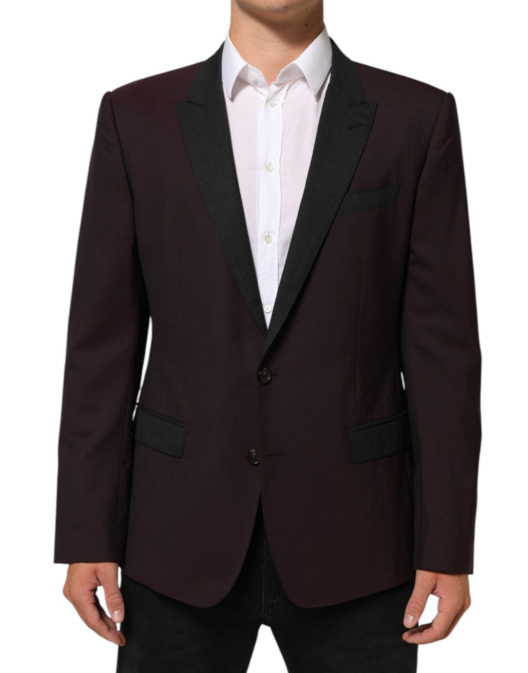 Dolce & Gabbana Maroon Wool 2 Buttons Suit Jacket Blazer Dolce & Gabbana