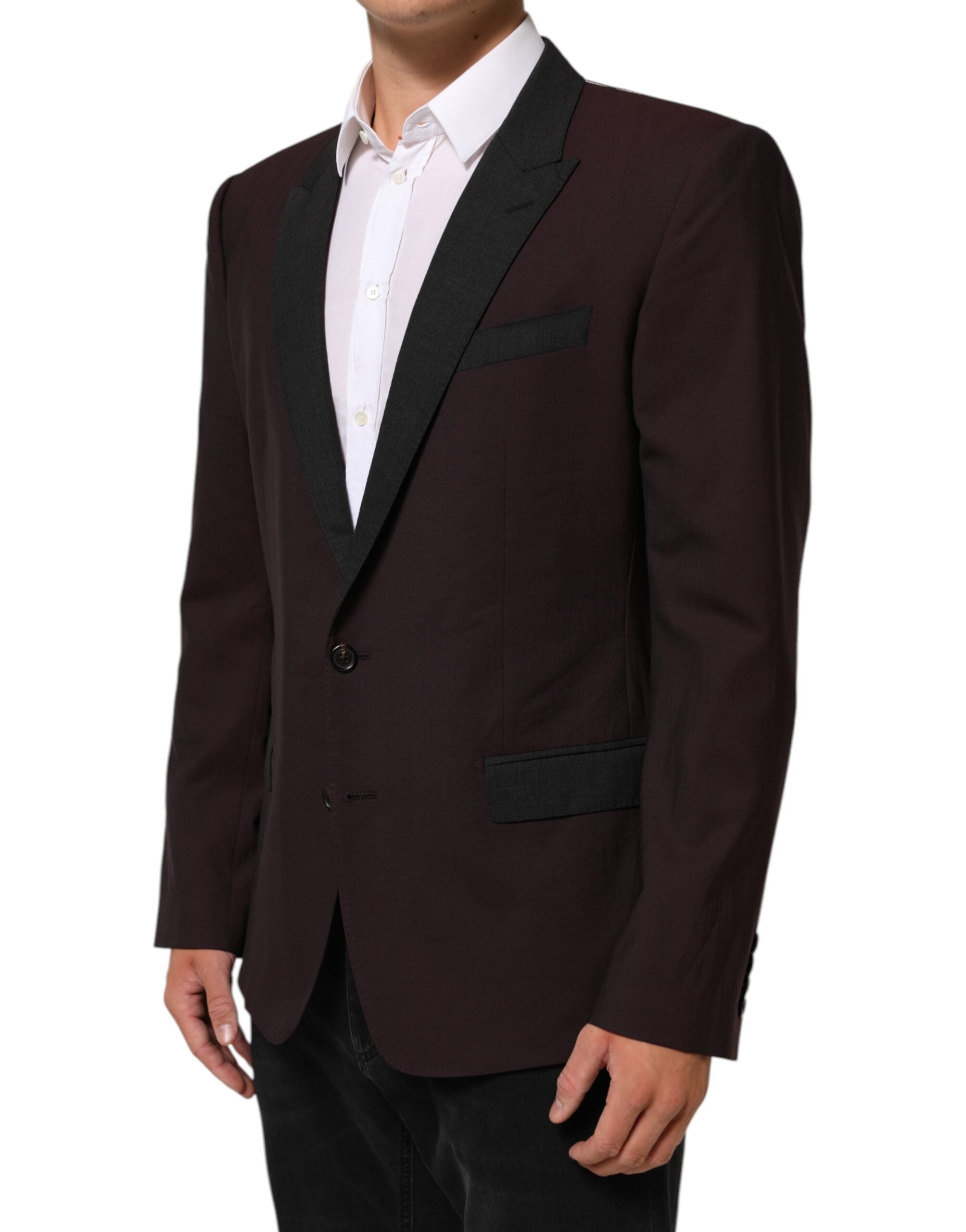 Dolce & Gabbana Maroon Wool 2 Buttons Suit Jacket Blazer Dolce & Gabbana