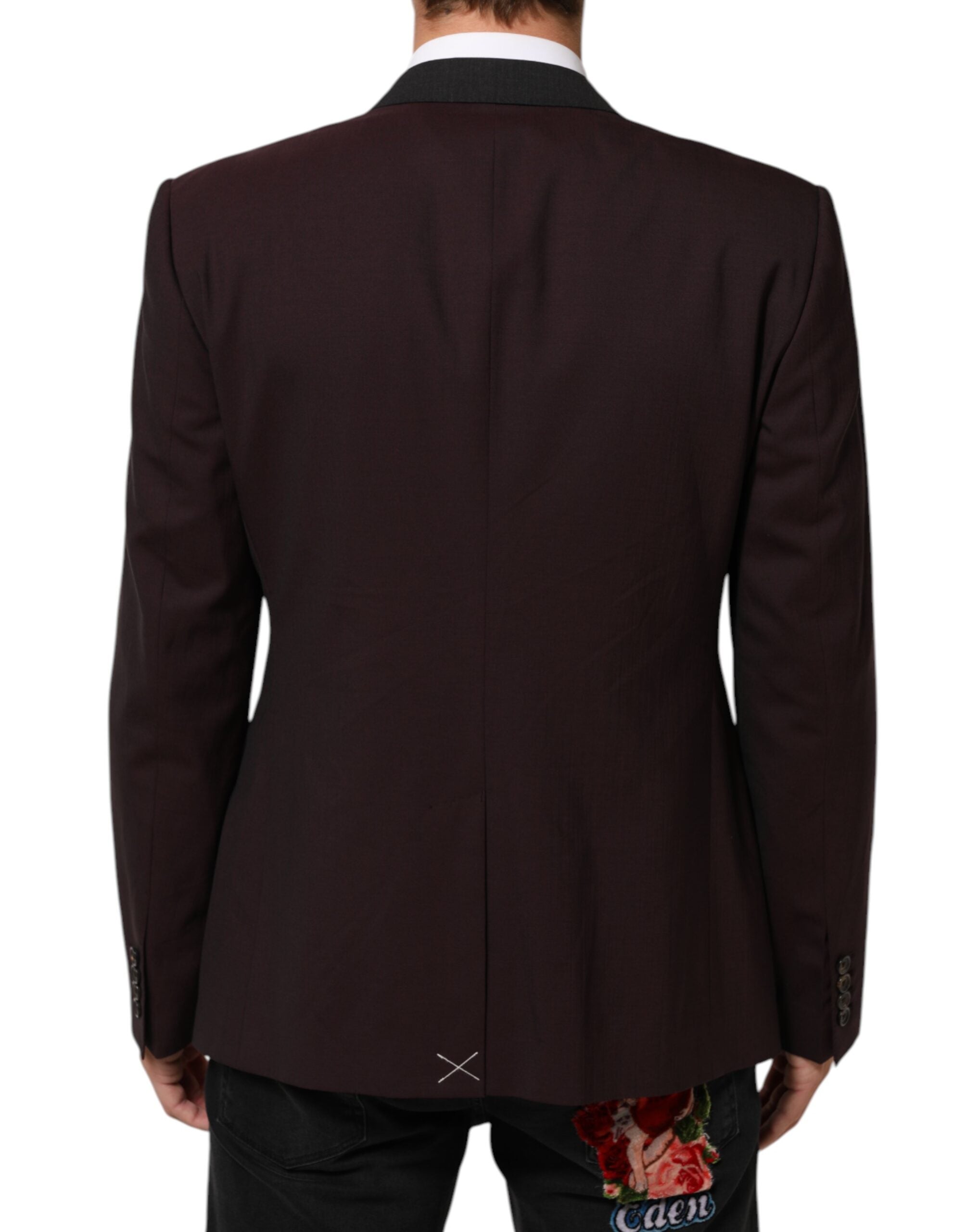 Dolce & Gabbana Maroon Wool 2 Buttons Suit Jacket Blazer Dolce & Gabbana