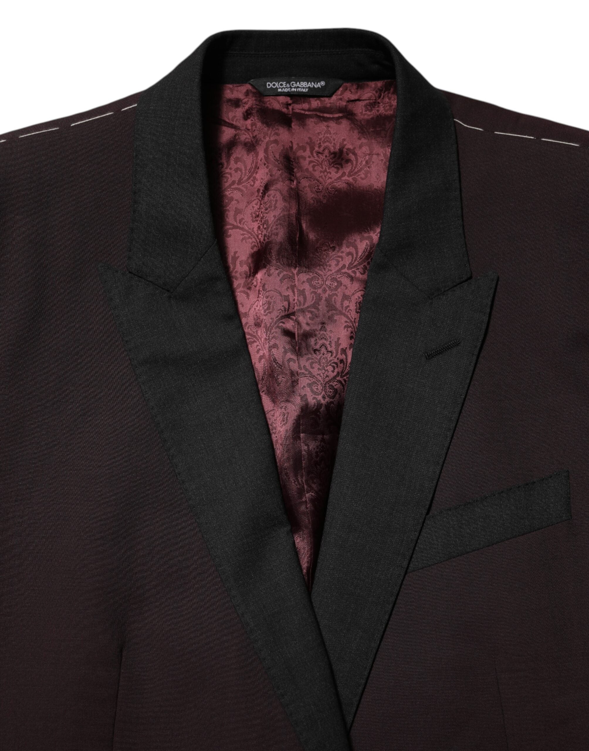 Dolce & Gabbana Maroon Wool 2 Buttons Suit Jacket Blazer Dolce & Gabbana
