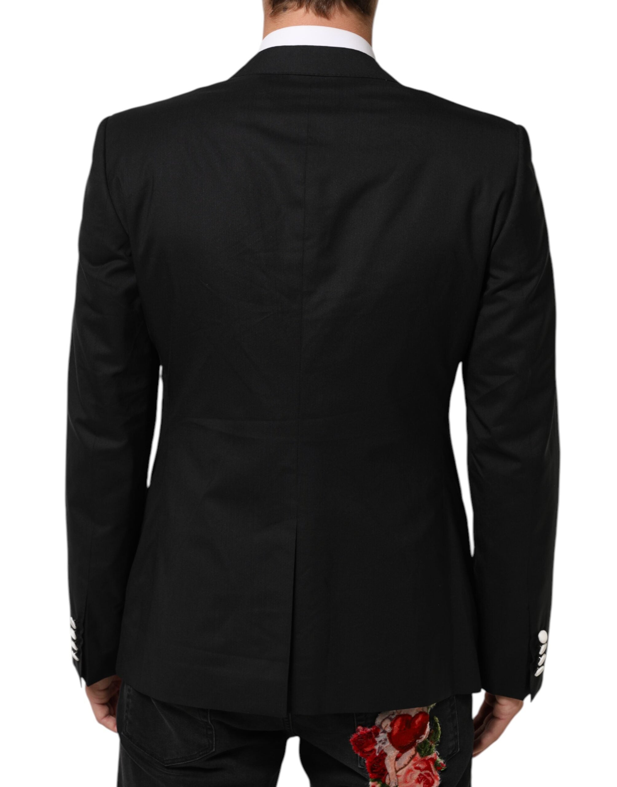 Dolce & Gabbana Black White MARTINI 1 Button Men Suit Blazer Dolce & Gabbana