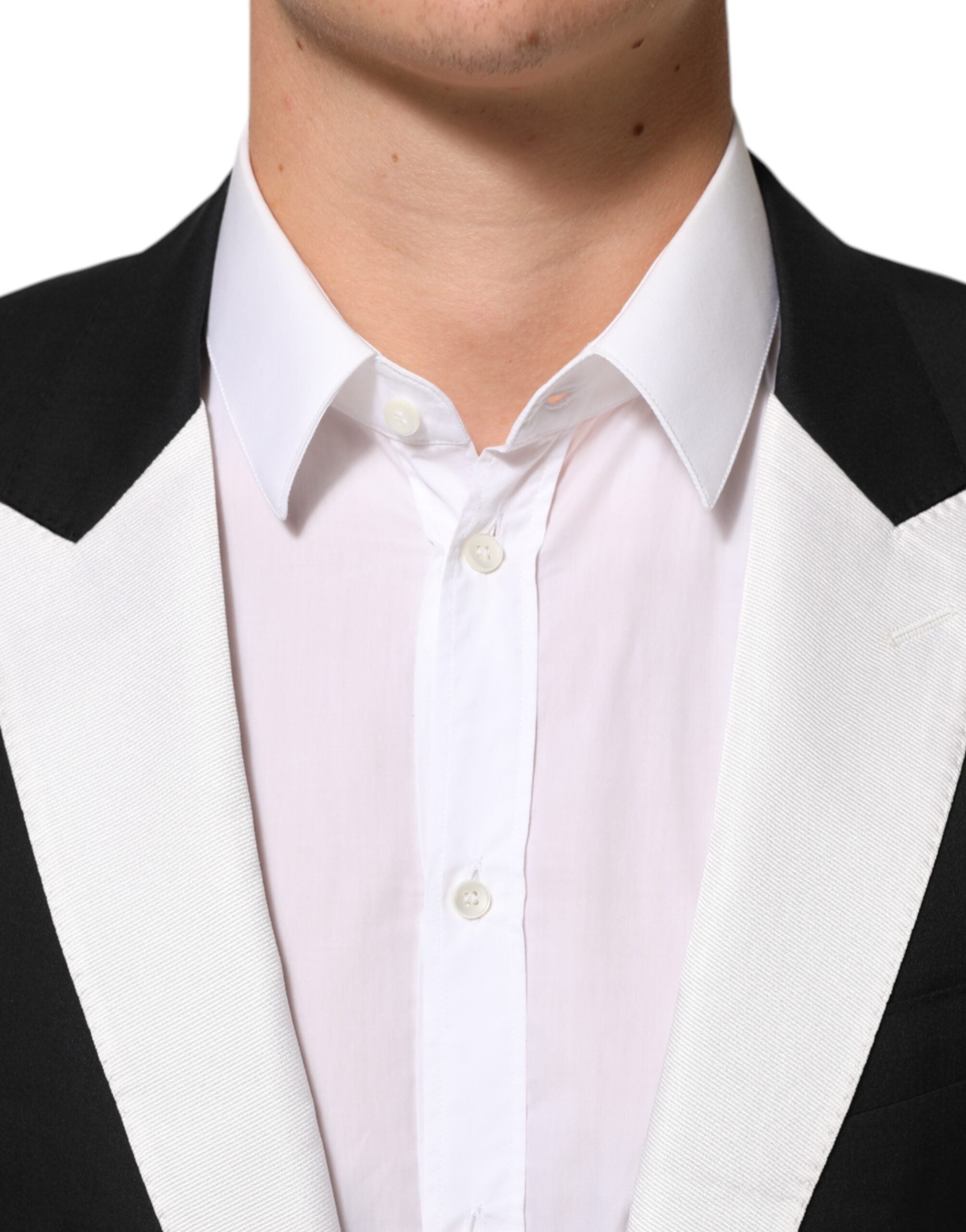 Dolce & Gabbana Black White MARTINI 1 Button Men Suit Blazer Dolce & Gabbana