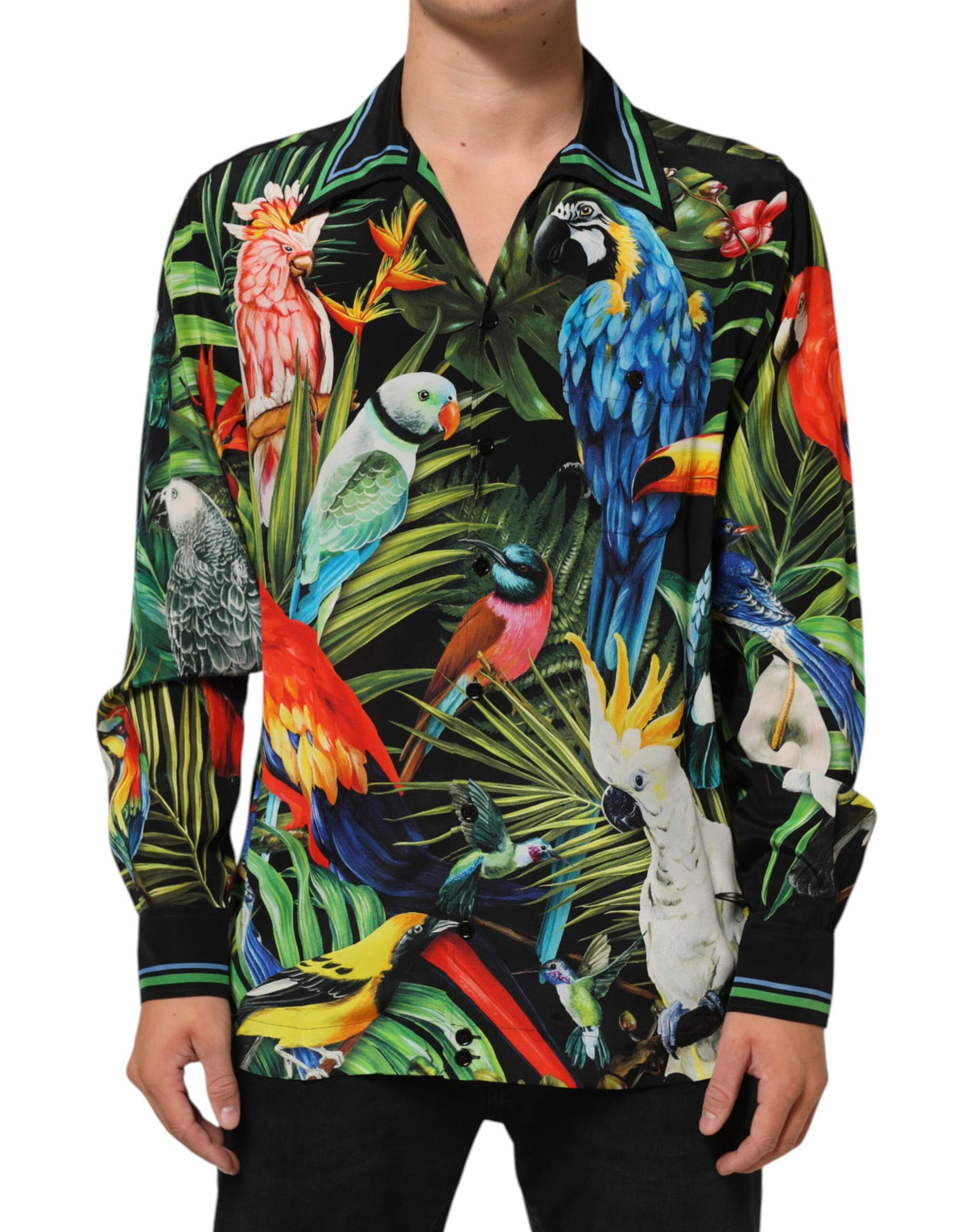 Dolce & Gabbana Multicolor Parrot Print Lounge Casual Shirt