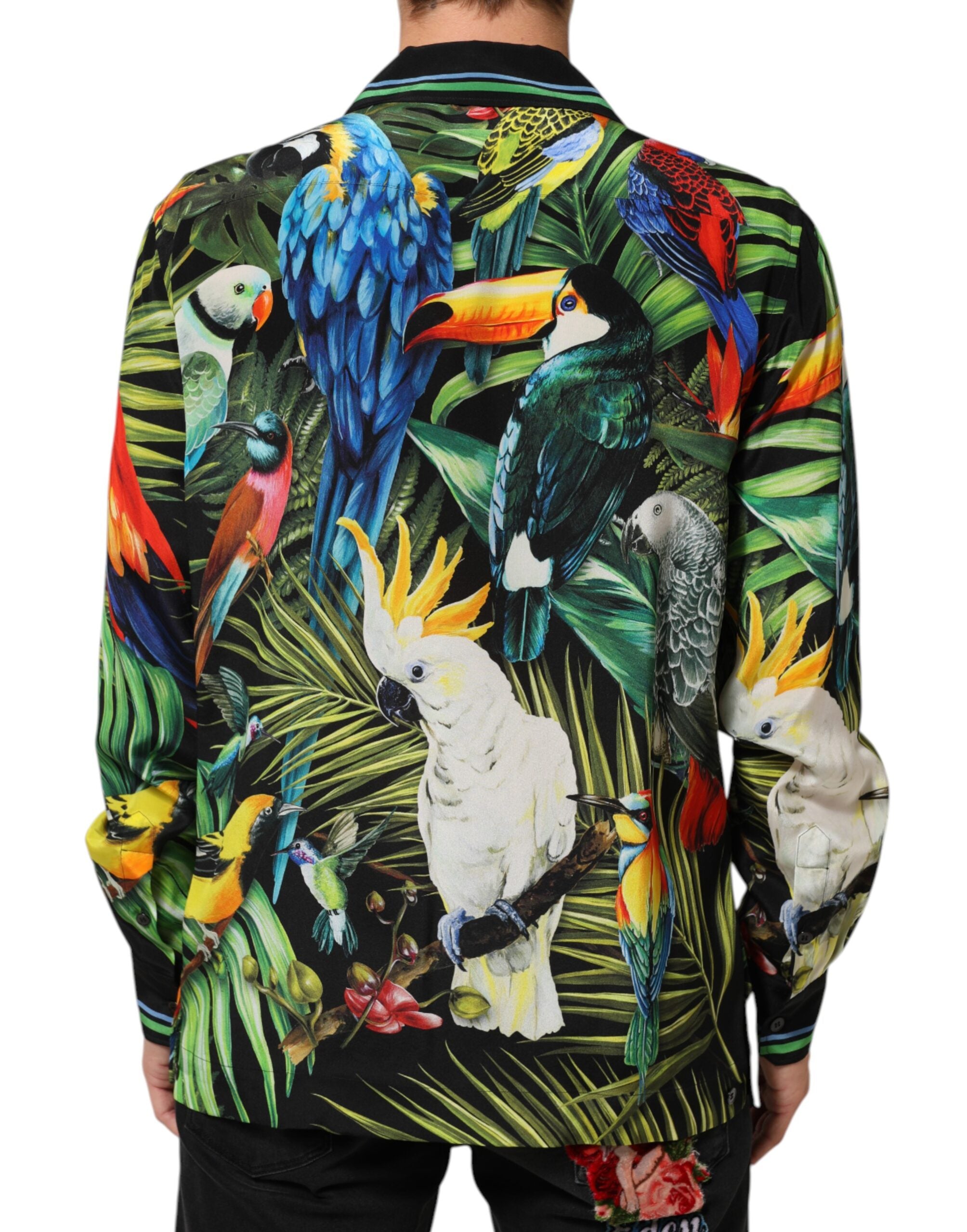 Dolce & Gabbana Multicolor Parrot Print Lounge Casual Shirt Dolce & Gabbana