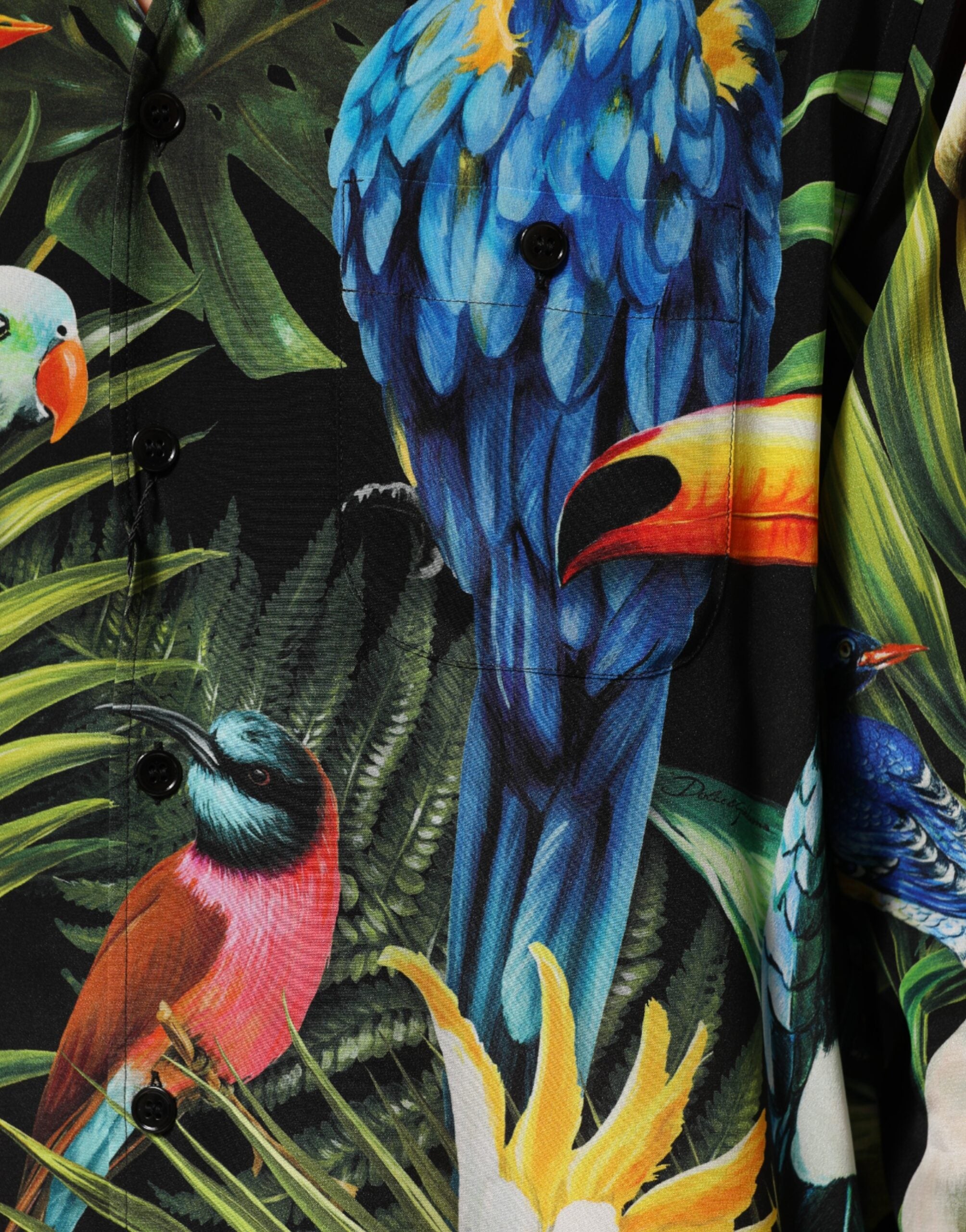 Dolce & Gabbana Multicolor Parrot Print Lounge Casual Shirt Dolce & Gabbana