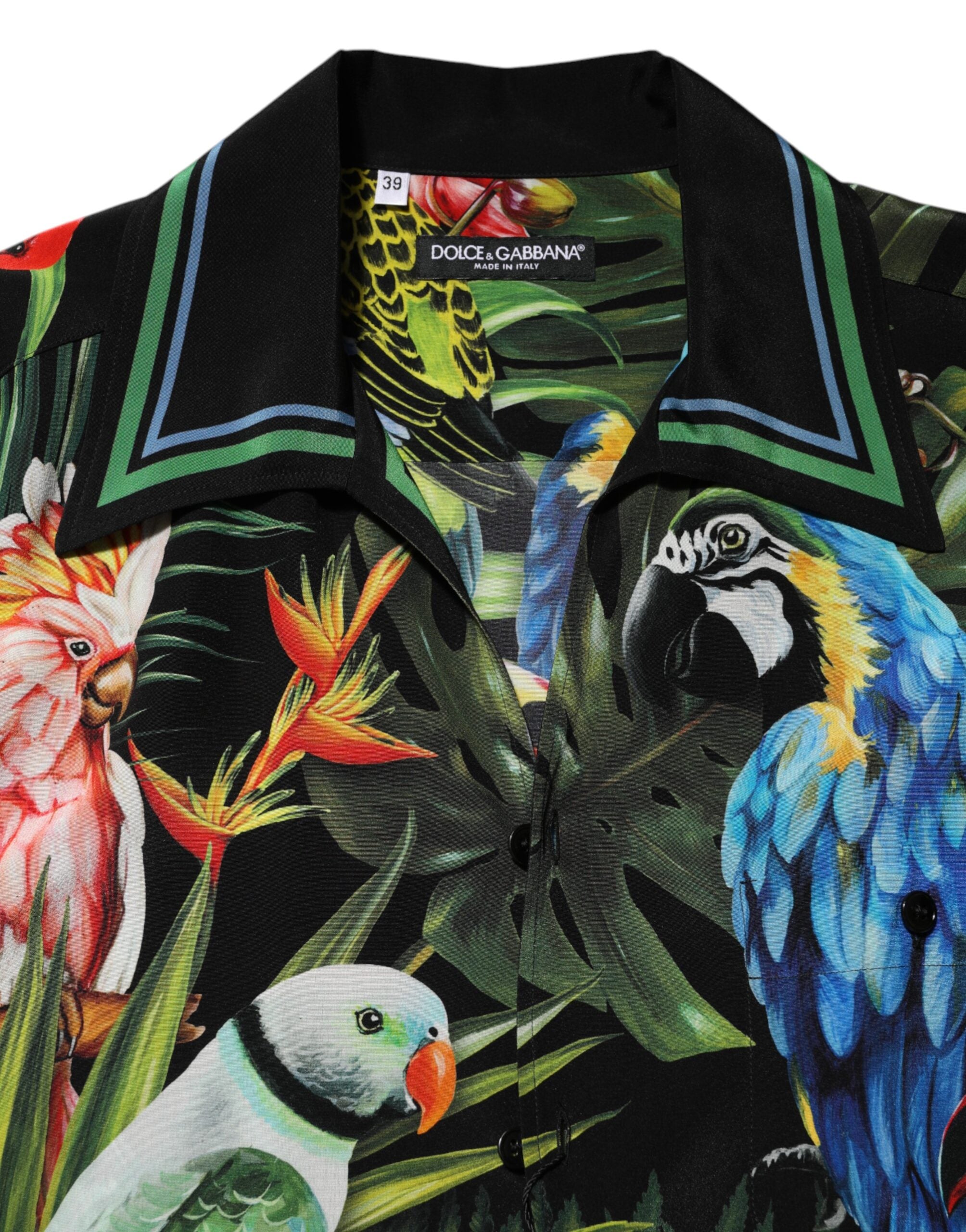 Dolce & Gabbana Multicolor Parrot Print Lounge Casual Shirt Dolce & Gabbana