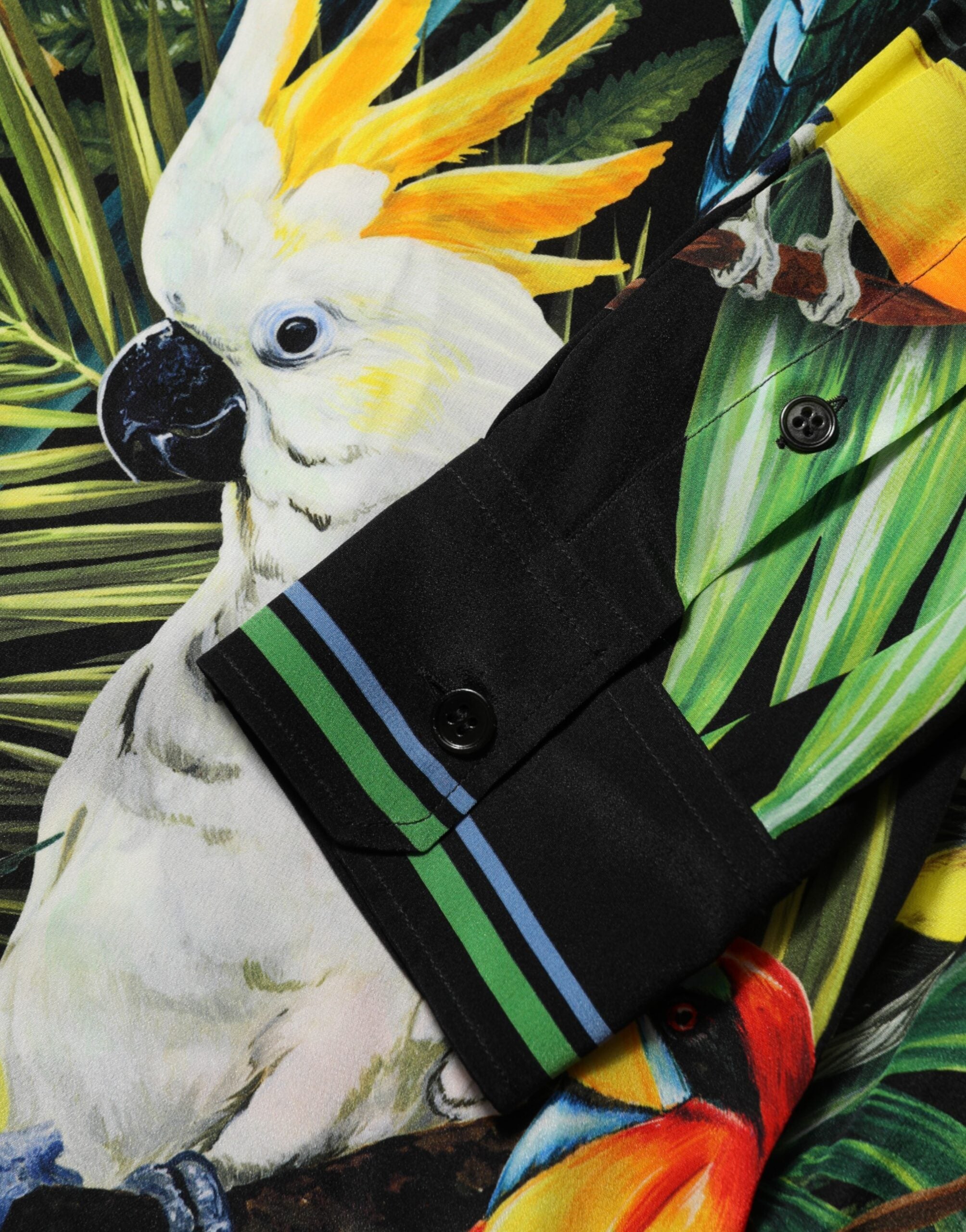 Dolce & Gabbana Multicolor Parrot Print Lounge Casual Shirt Dolce & Gabbana