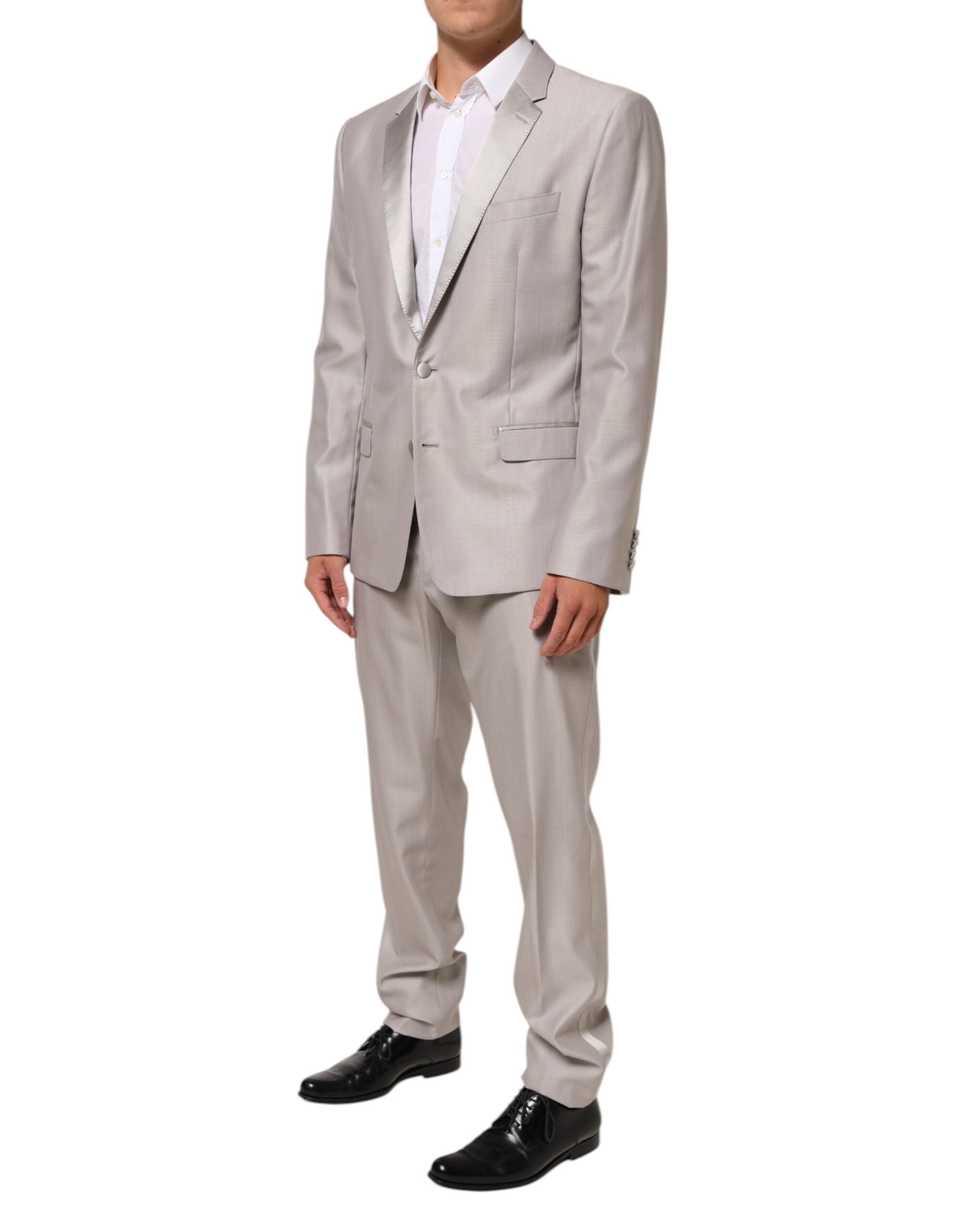 Dolce & Gabbana Light Gray Wool 2 Piece MARTINI Formal Suit Dolce & Gabbana