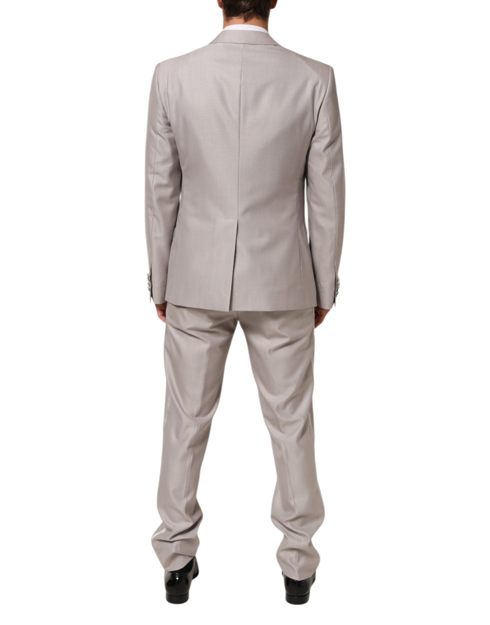 Dolce & Gabbana Light Gray Wool 2 Piece MARTINI Formal Suit Dolce & Gabbana
