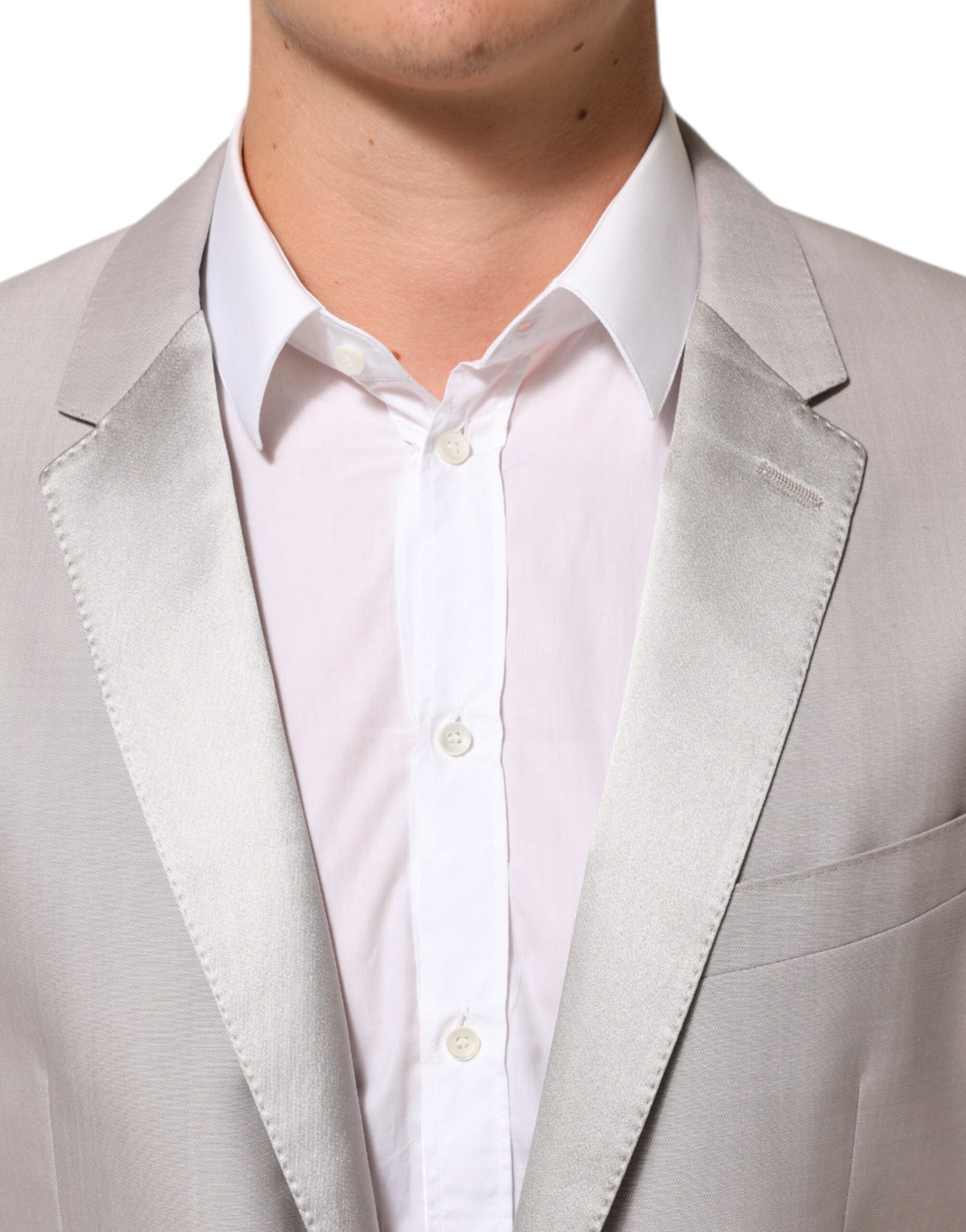 Dolce & Gabbana Light Gray Wool 2 Piece MARTINI Formal Suit Dolce & Gabbana