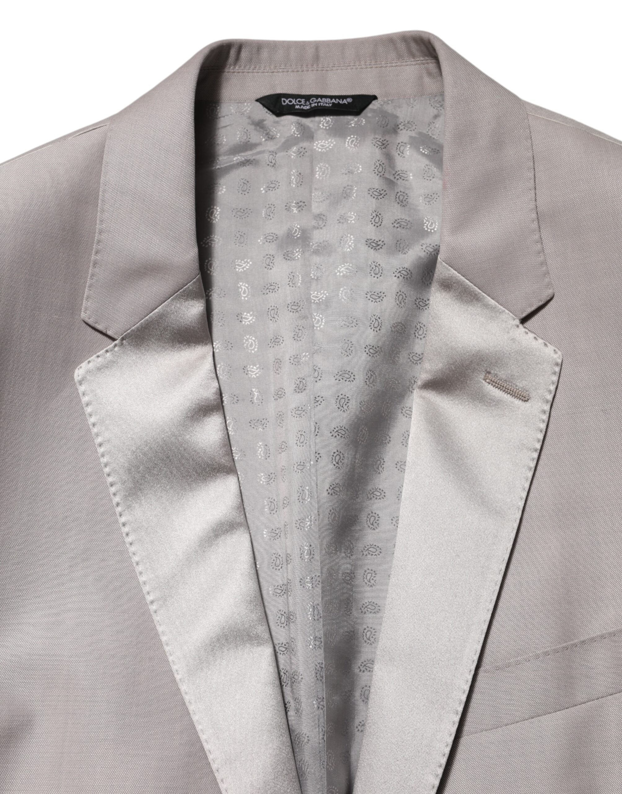 Dolce & Gabbana Light Gray Wool 2 Piece MARTINI Formal Suit Dolce & Gabbana