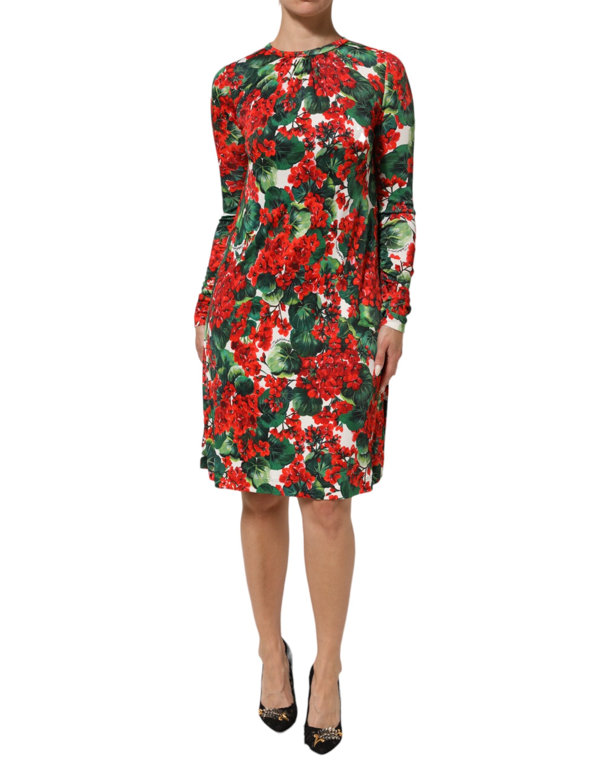 Dolce & Gabbana Multicolor Floral Short Portofino Dress Dolce & Gabbana