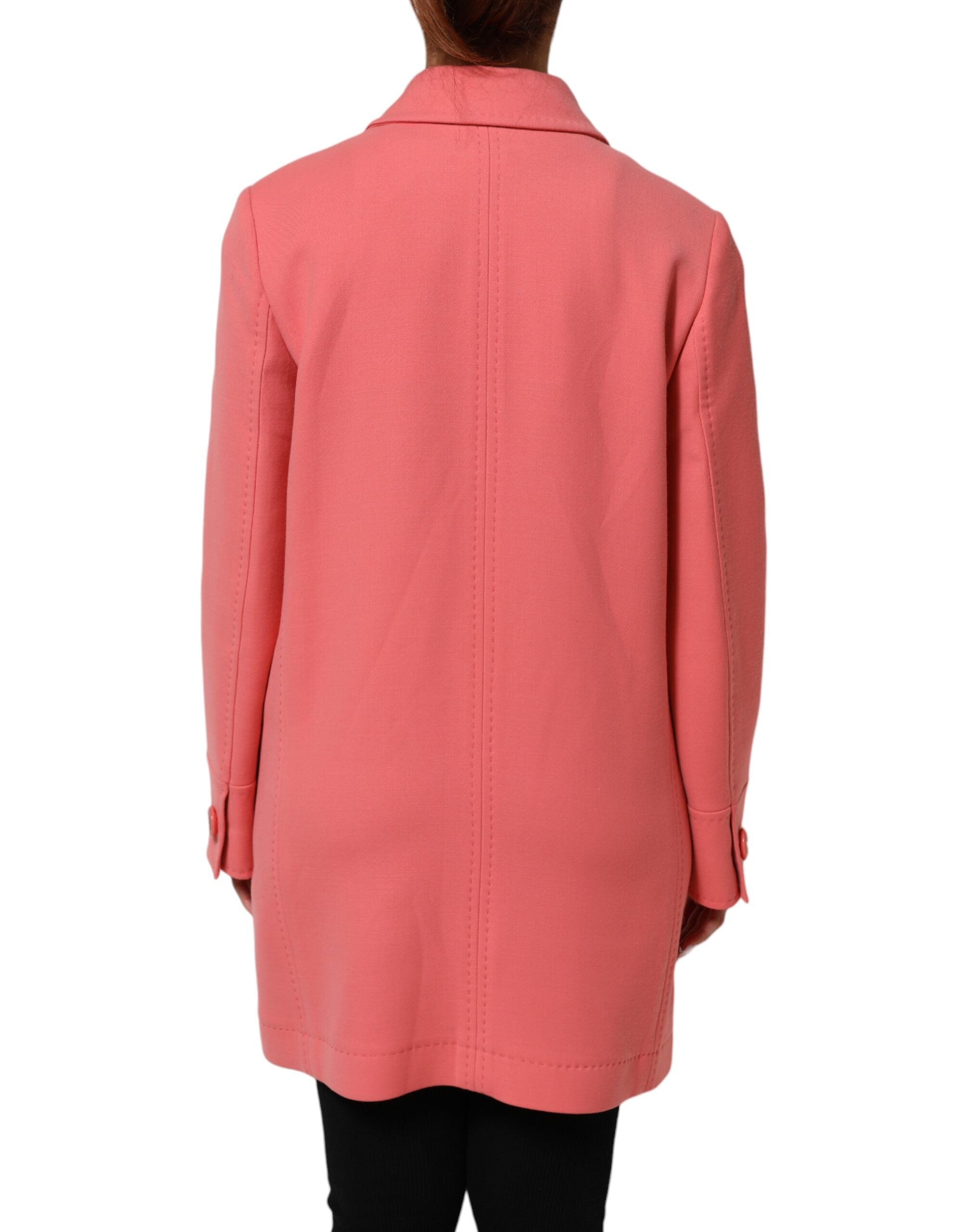 Dolce & Gabbana Pink Buttoned Down Trench Coat Jacket Dolce & Gabbana