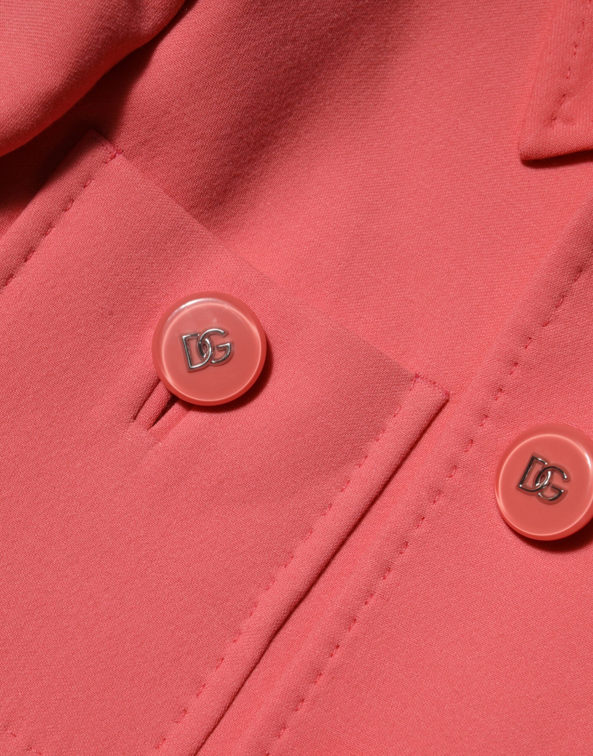 Dolce & Gabbana Pink Buttoned Down Trench Coat Jacket Dolce & Gabbana