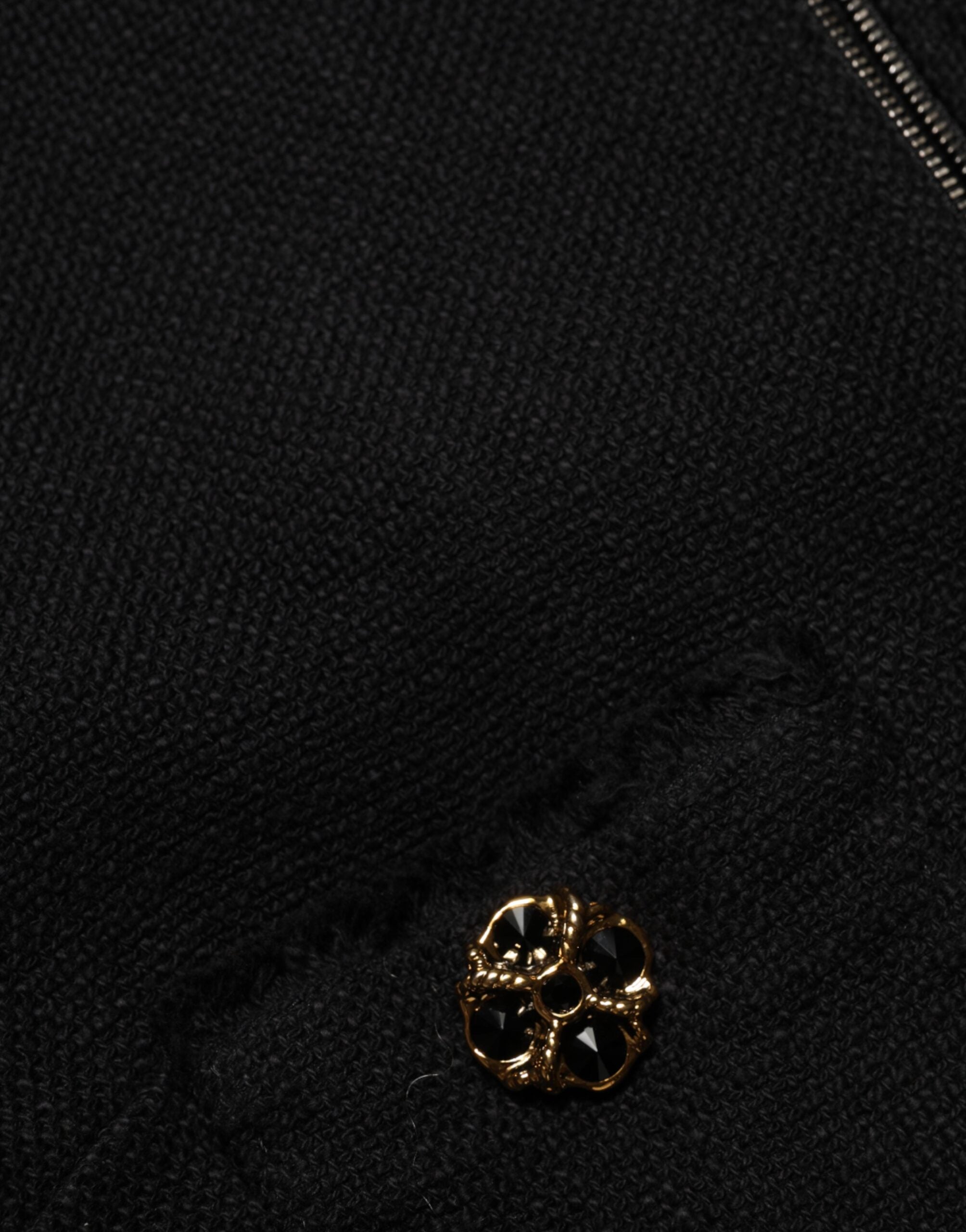 Dolce & Gabbana Black Cotton Full Zip Cropped Coat Jacket Dolce & Gabbana
