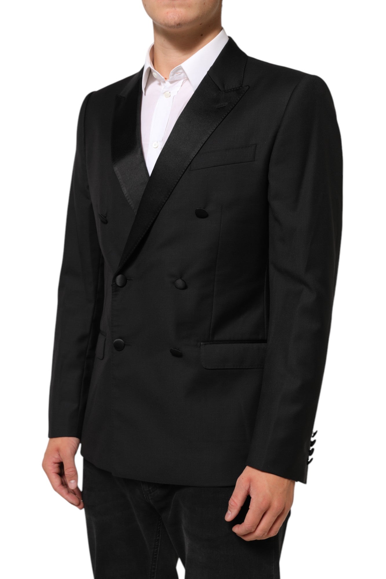 Dolce & Gabbana Black MARTINI Double-Breasted Suit Blazer Dolce & Gabbana