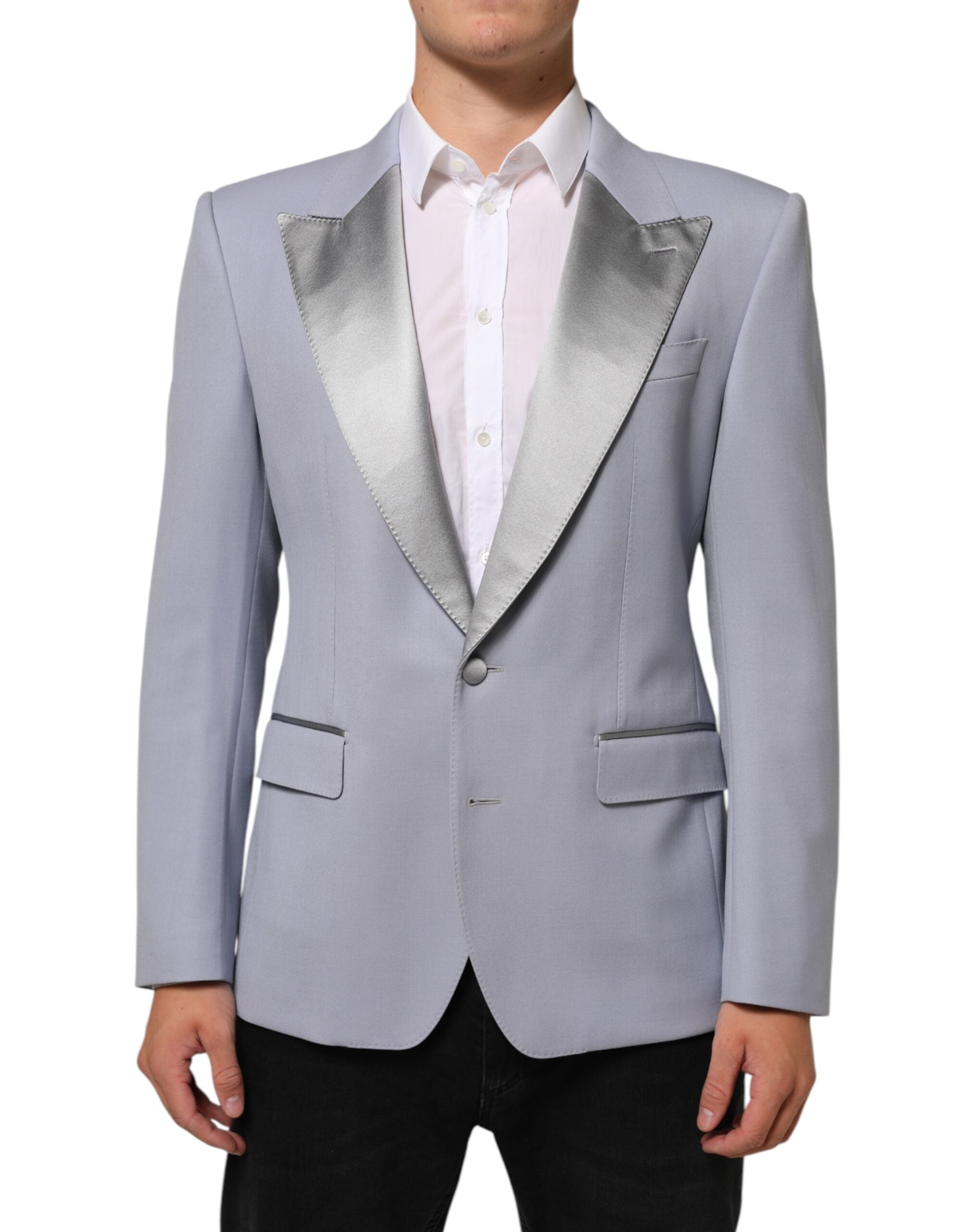 Dolce & Gabbana Gray Wool SICILIA 2 Buttons Men Suit Blazer Dolce & Gabbana