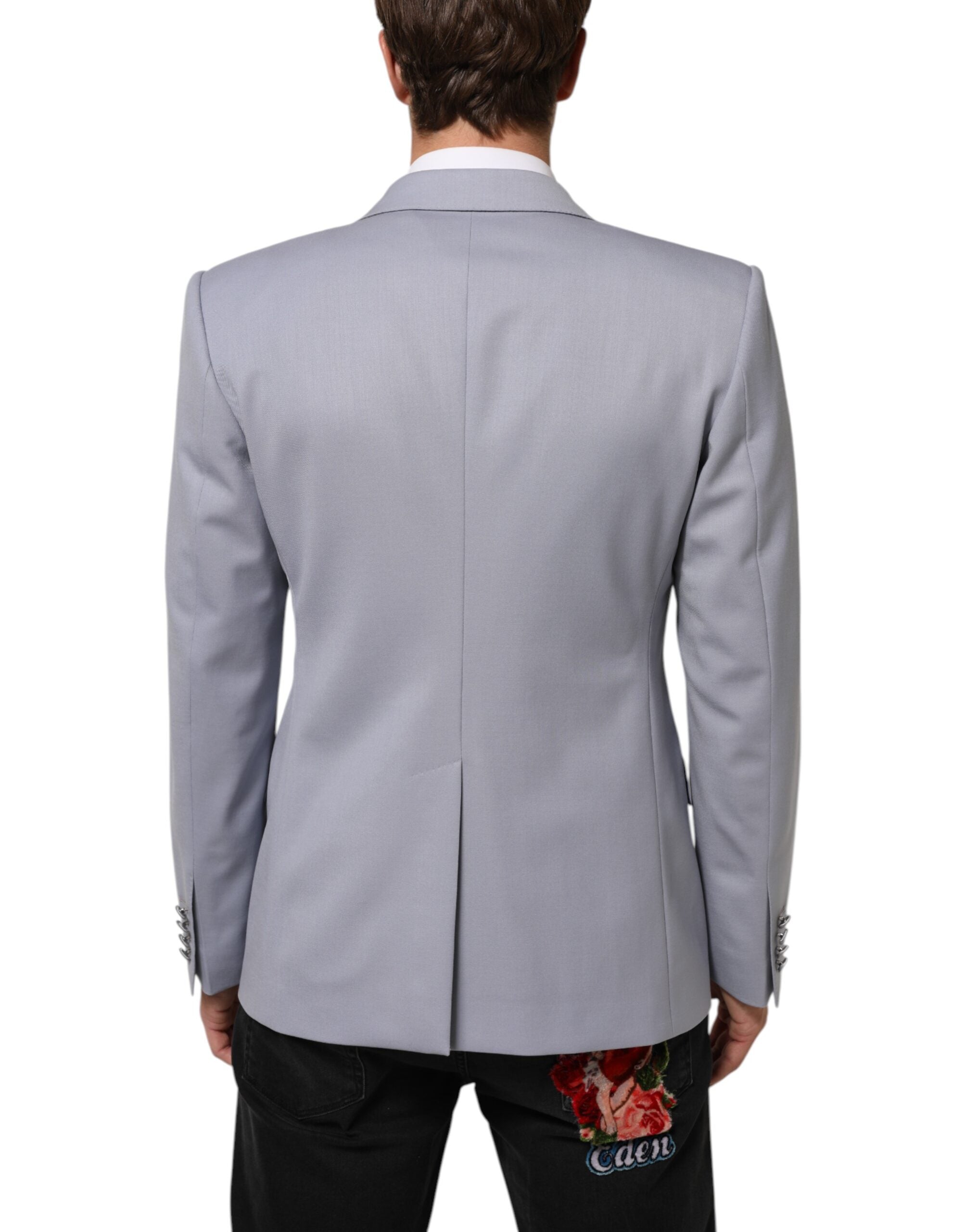 Dolce & Gabbana Gray Wool SICILIA 2 Buttons Men Suit Blazer Dolce & Gabbana