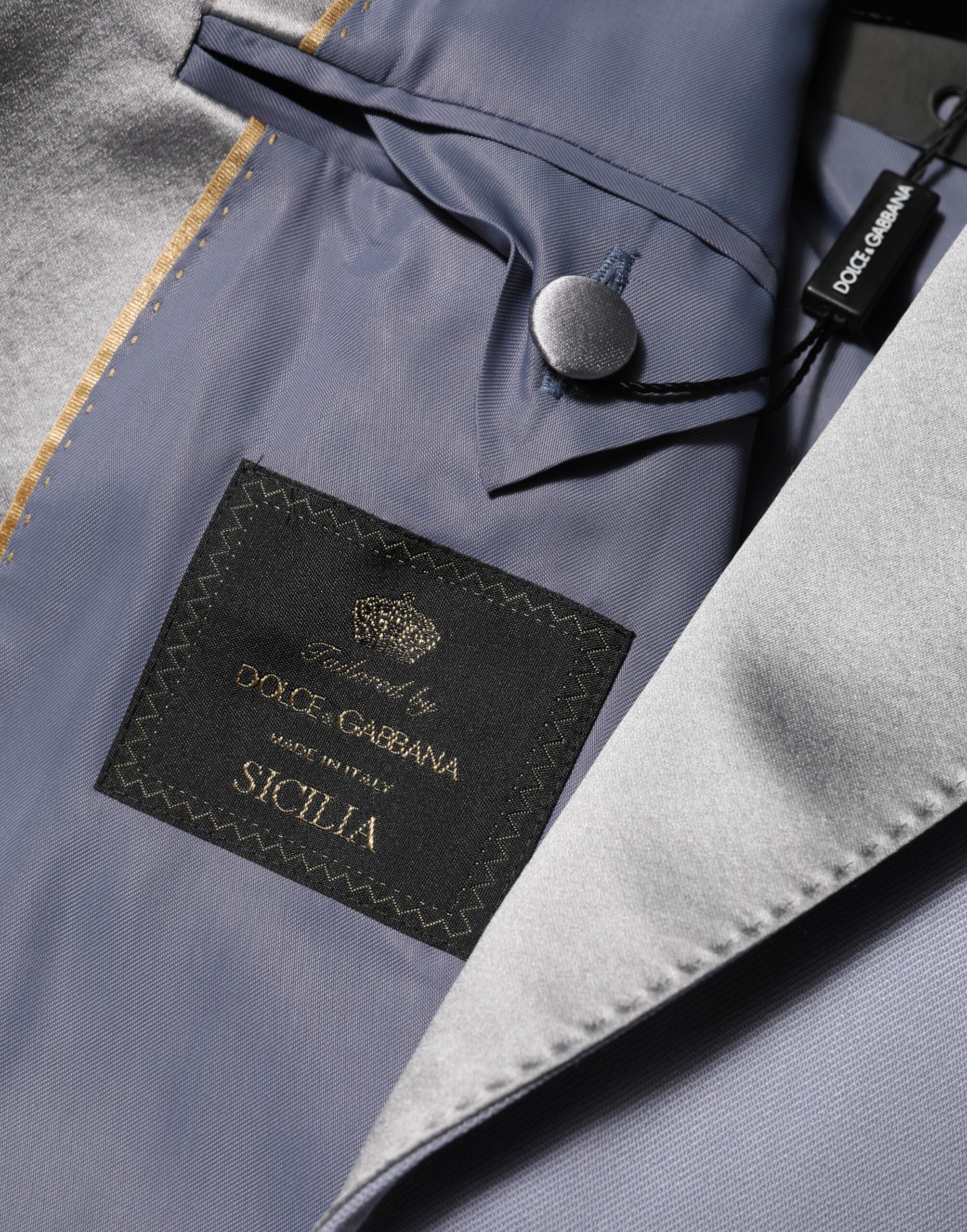 Dolce & Gabbana Gray Wool SICILIA 2 Buttons Men Suit Blazer Dolce & Gabbana